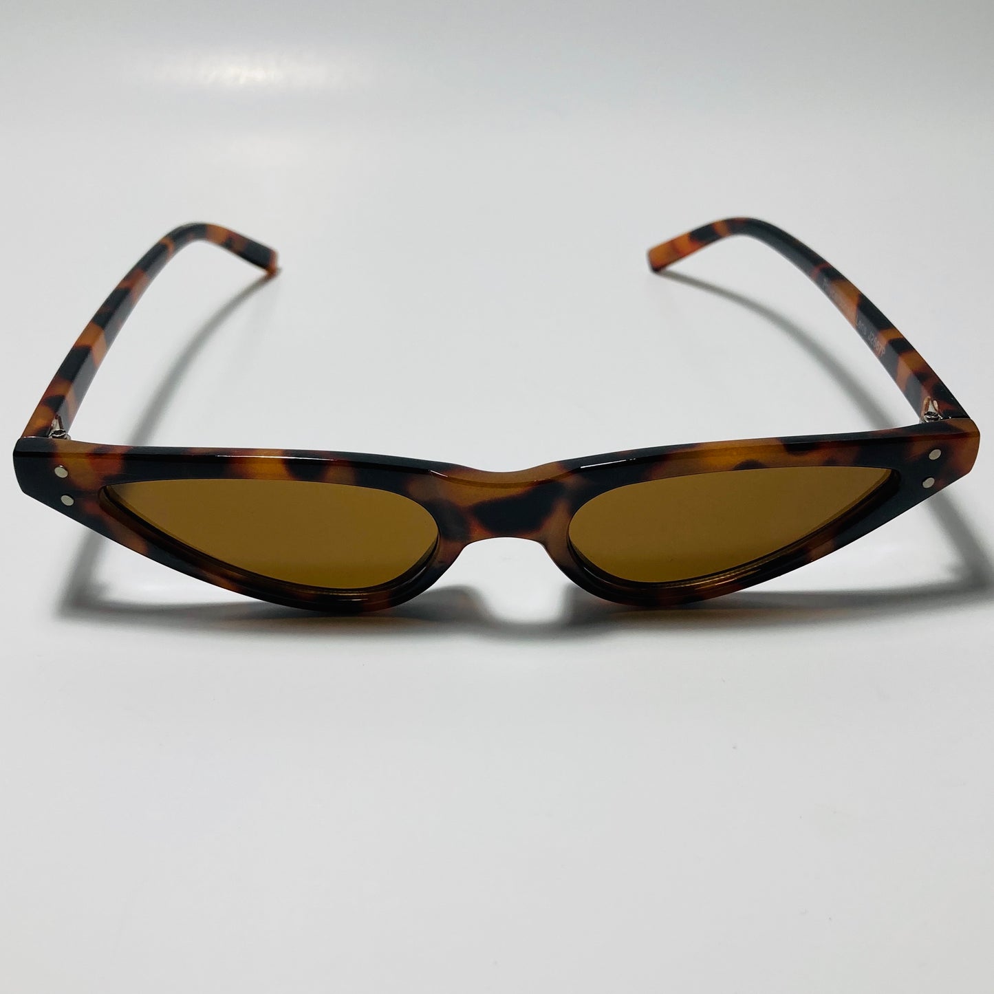 womens brown skinny cat eye sunglasses