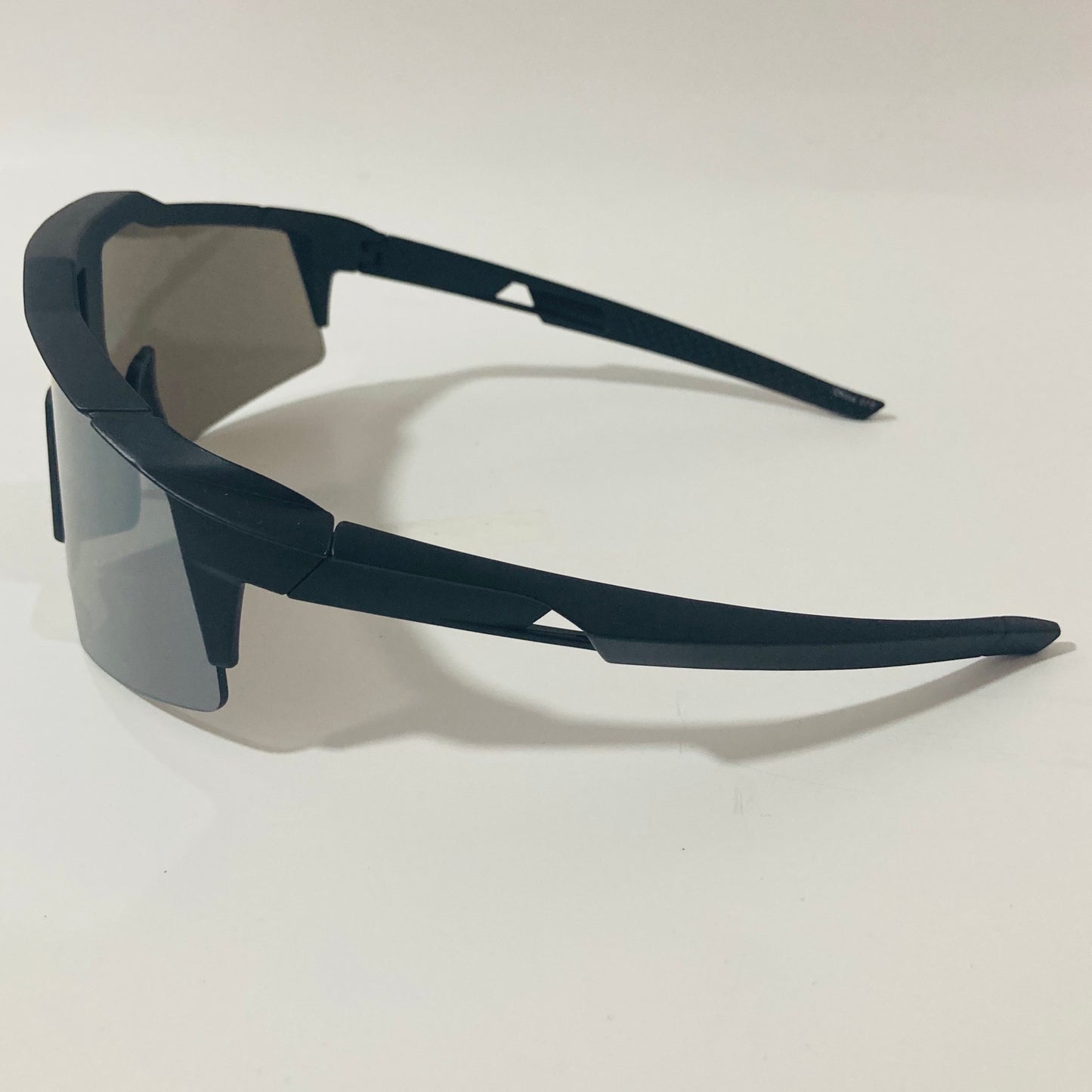 mens black and silver mirrored shield wrap around sunglasses