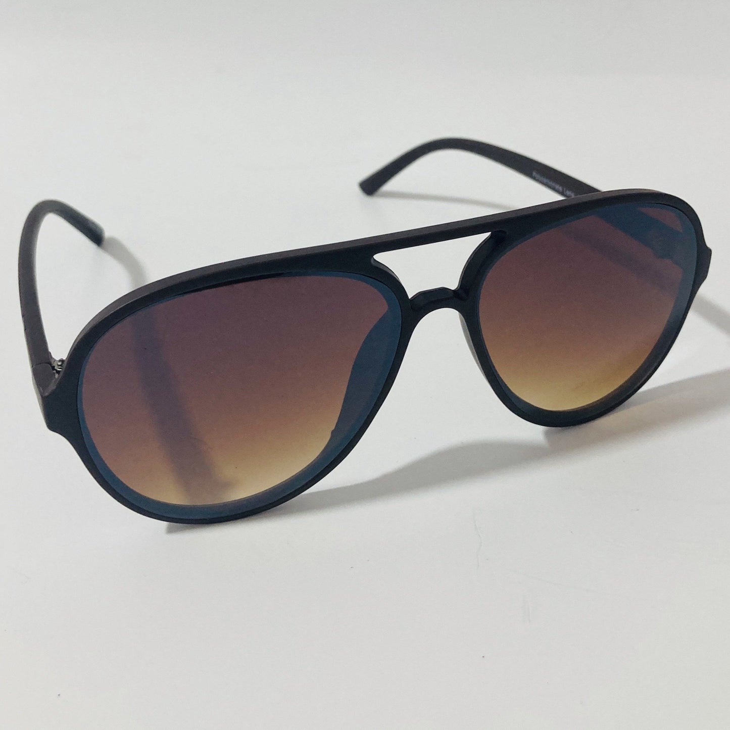 mens and womens black aviator sunglasses with brown lenses