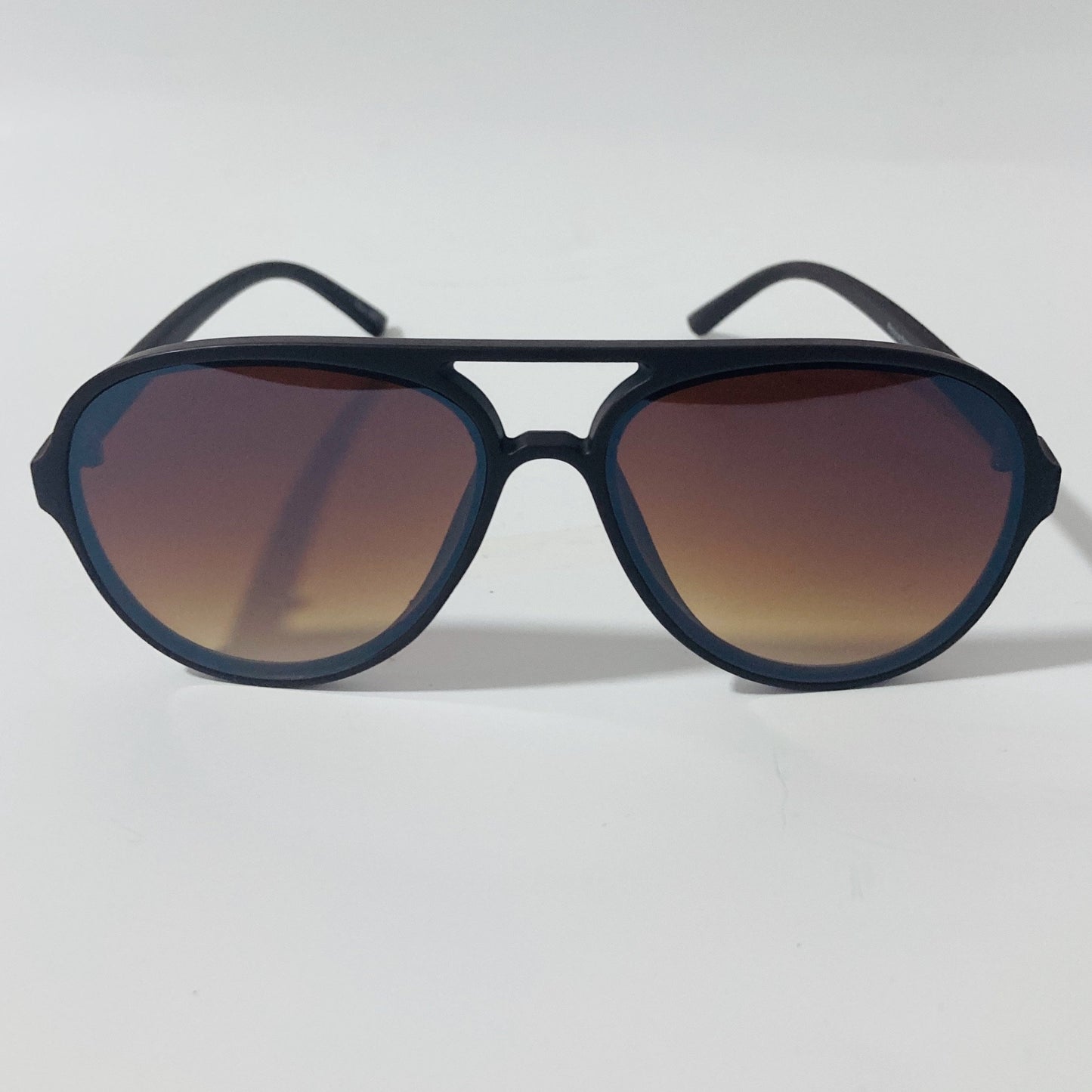 mens and womens black aviator sunglasses with brown lenses