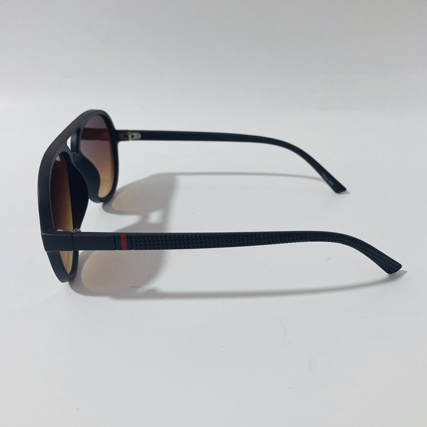 mens and womens black aviator sunglasses with brown lenses
