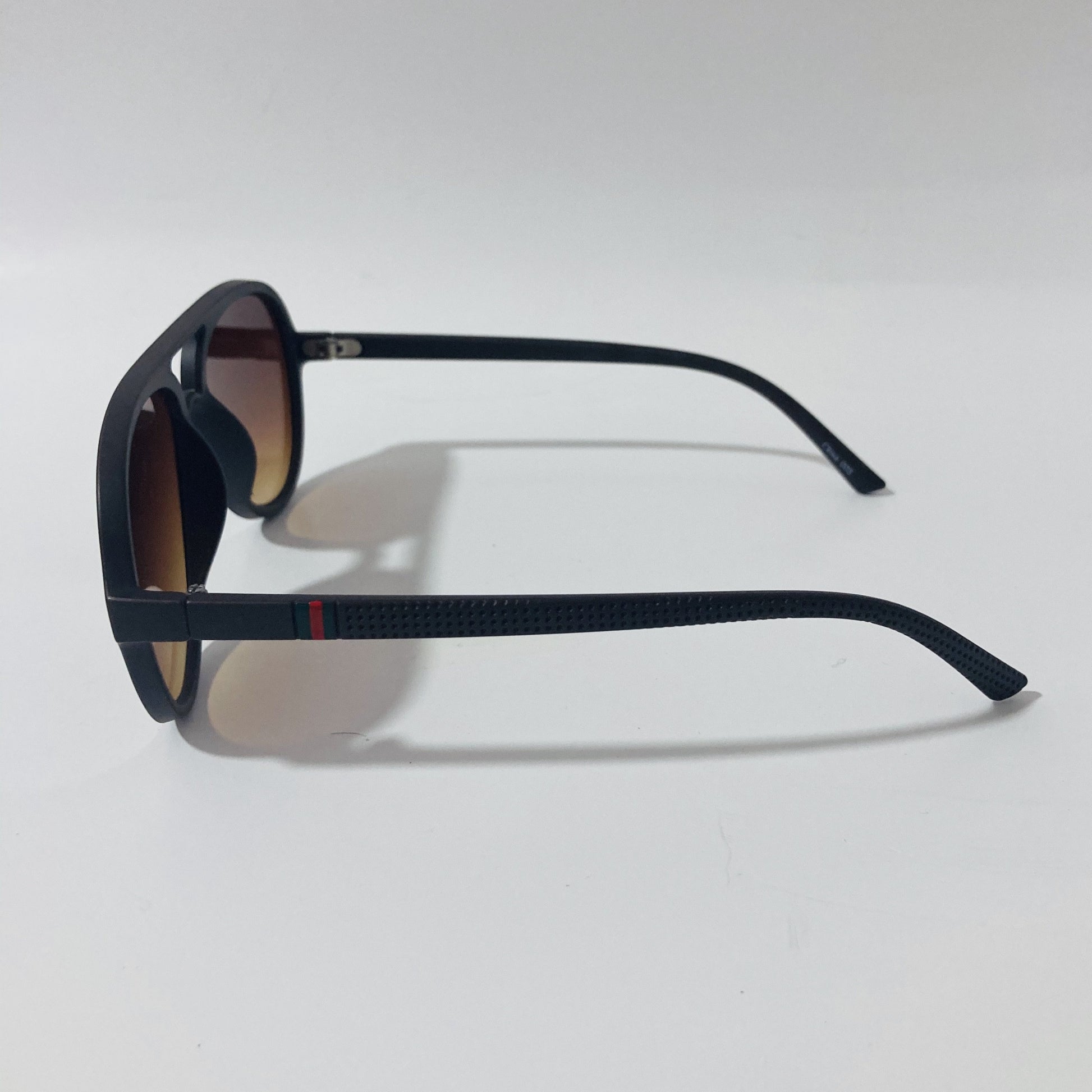 mens and womens black aviator sunglasses with brown lenses