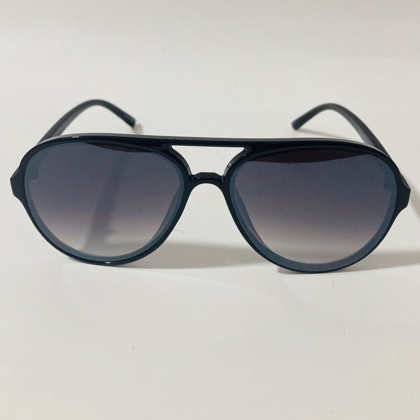 mens and womens black aviator sunglasses with black lenses