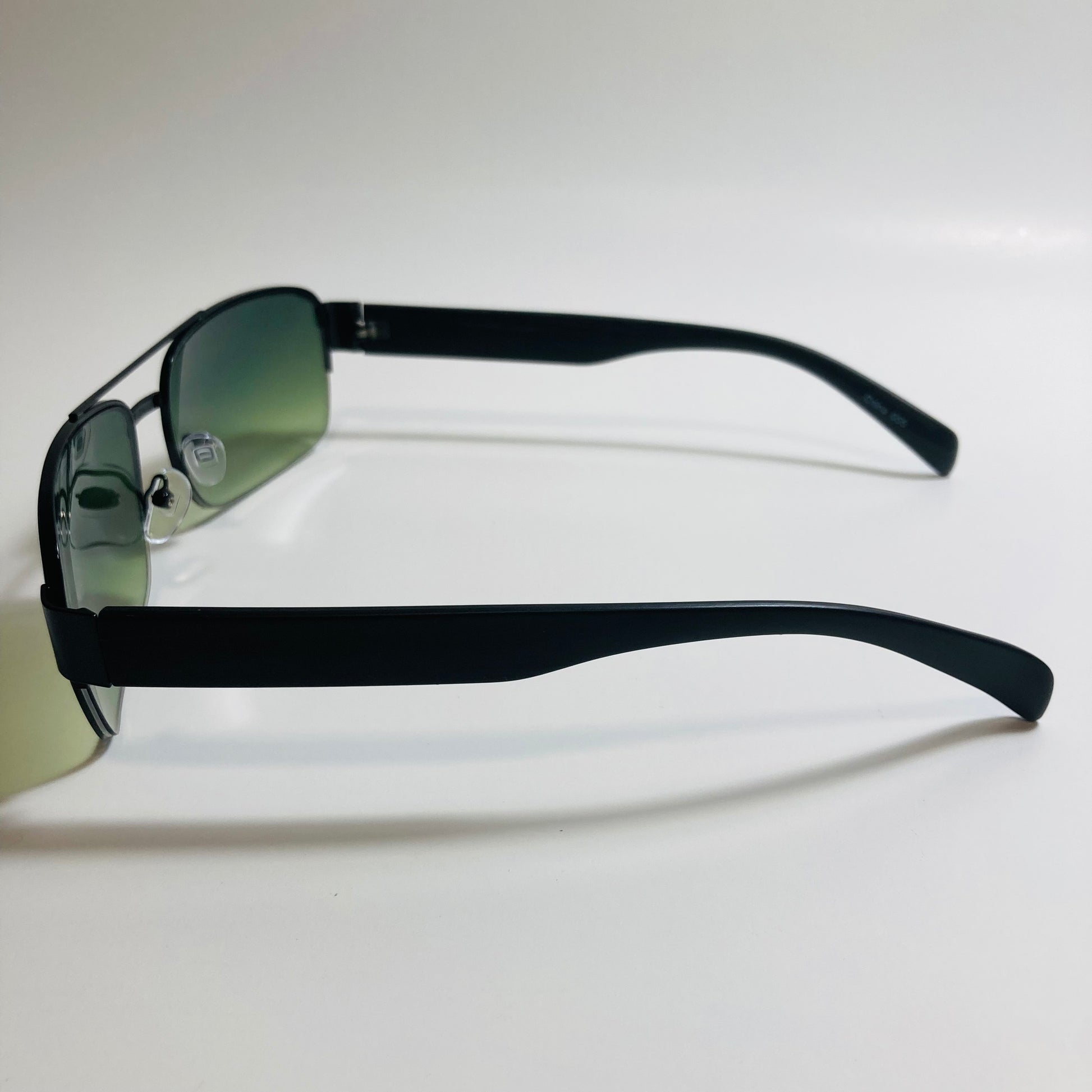 mens green and black square sunglasses with crossbar