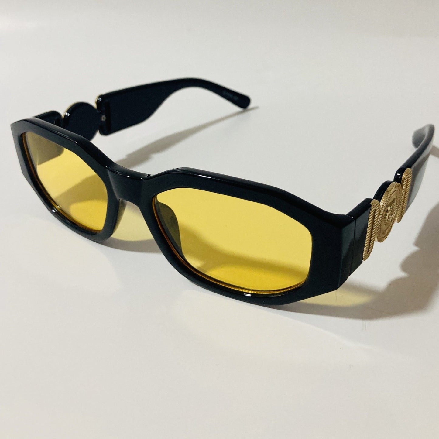 mens and womens black and yellow biggie sunglasses