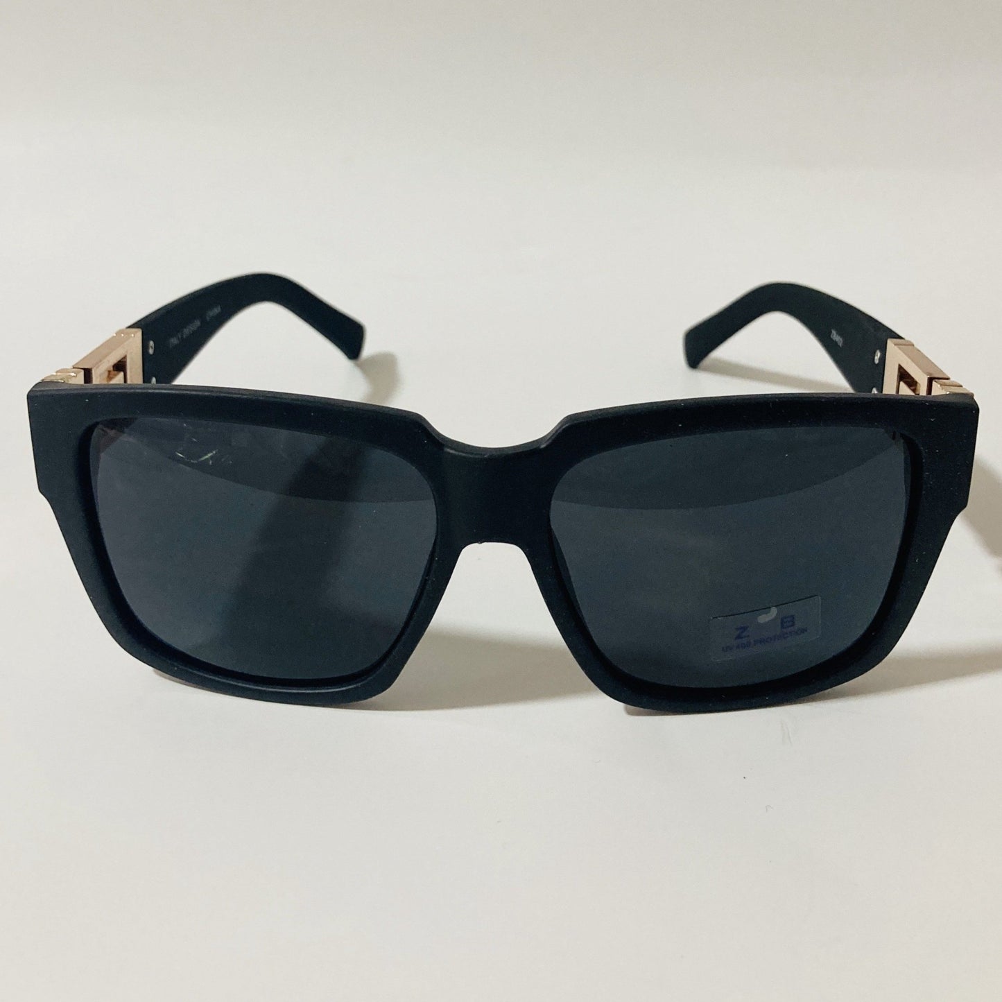 mens and womens square black and gold sunglasses