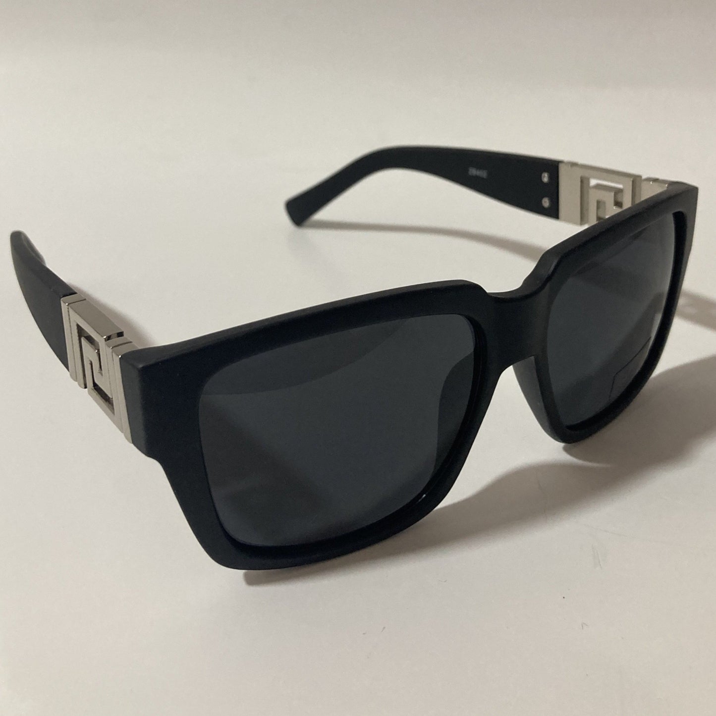 mens and womens square black and silver sunglasses
