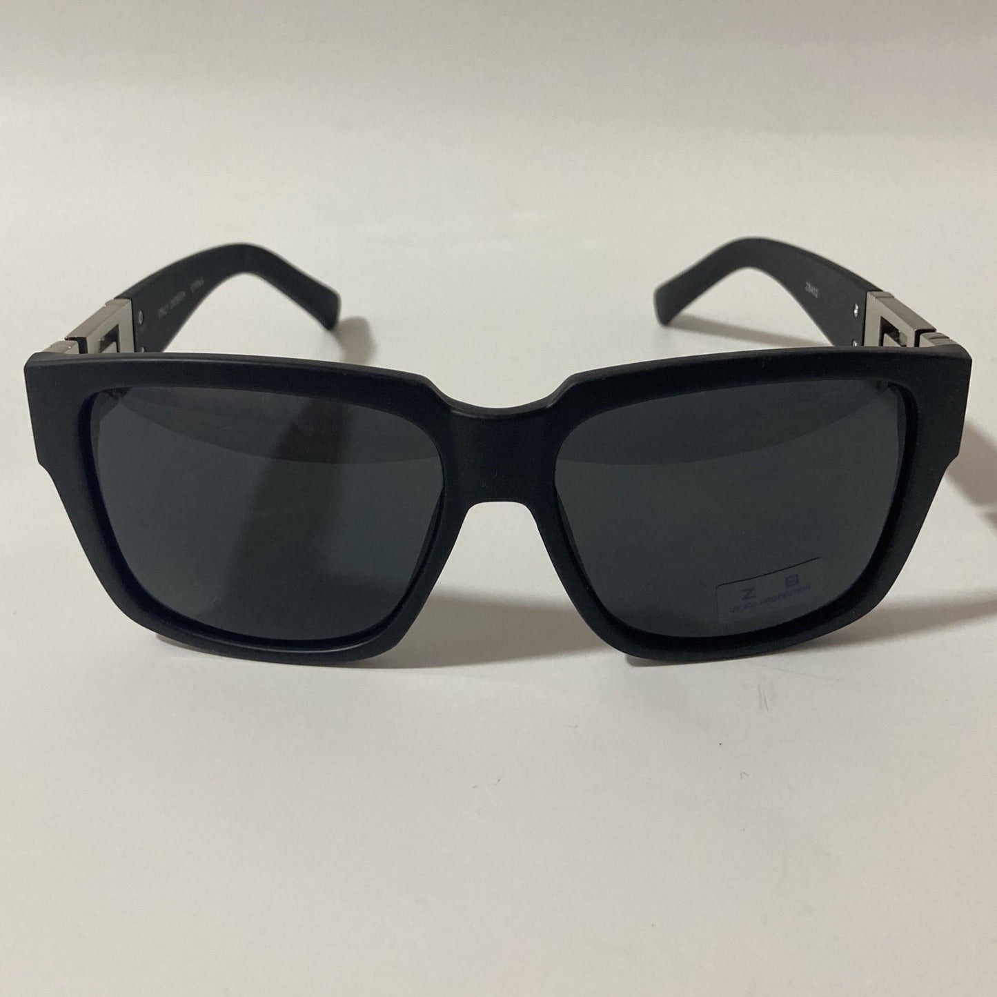 mens and womens square black and silver sunglasses