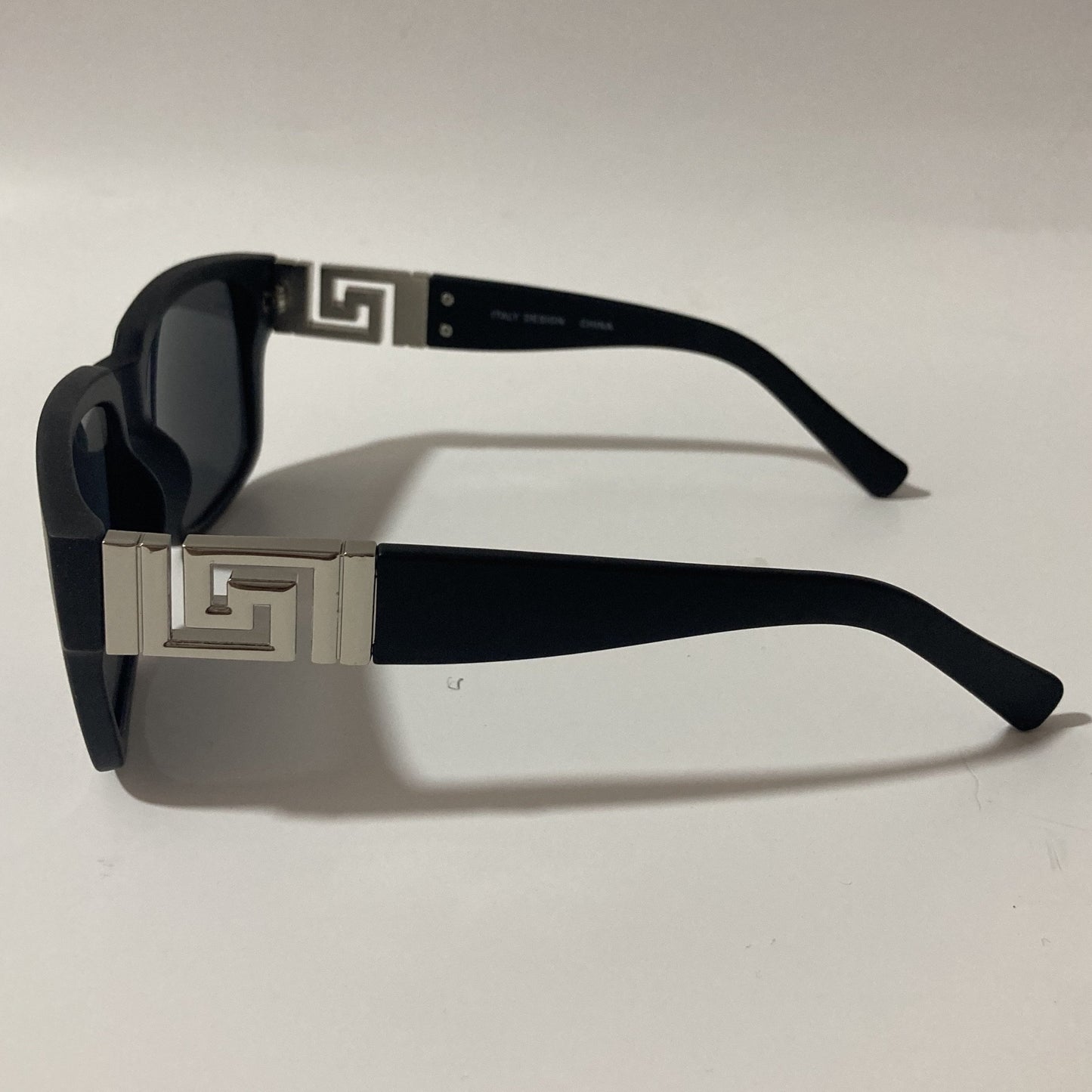 mens and womens square black and silver sunglasses
