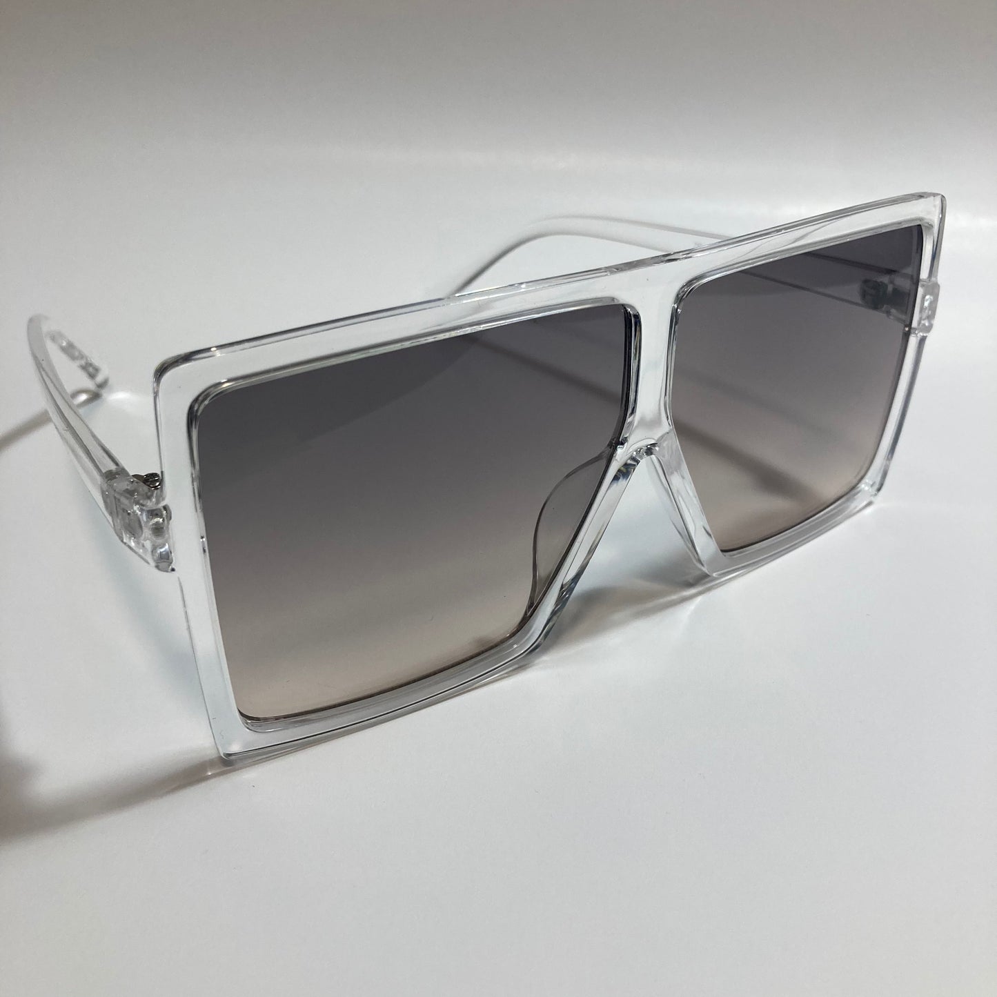 womens gray and clear square oversize sunglasses