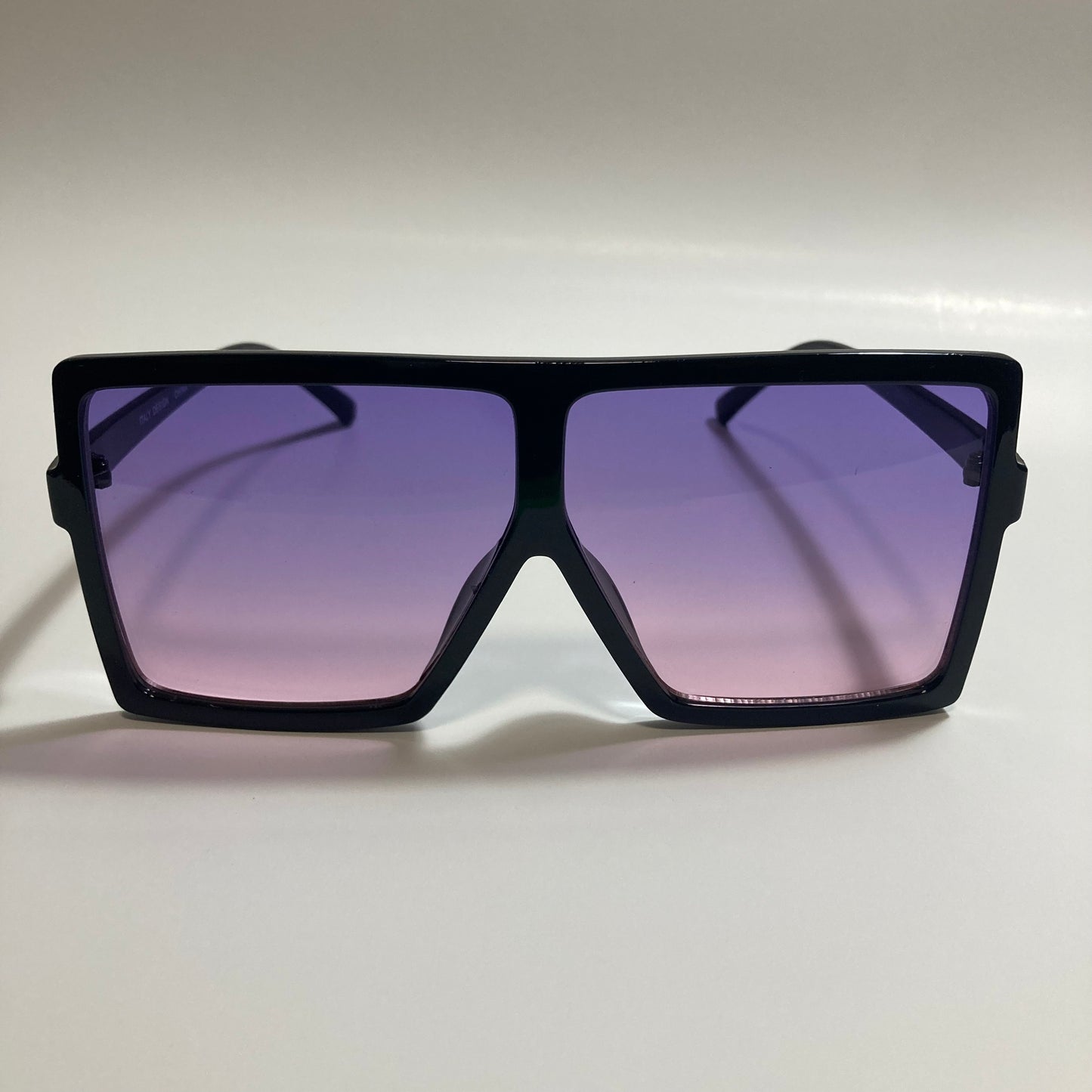 womens black and purple square oversize sunglasses