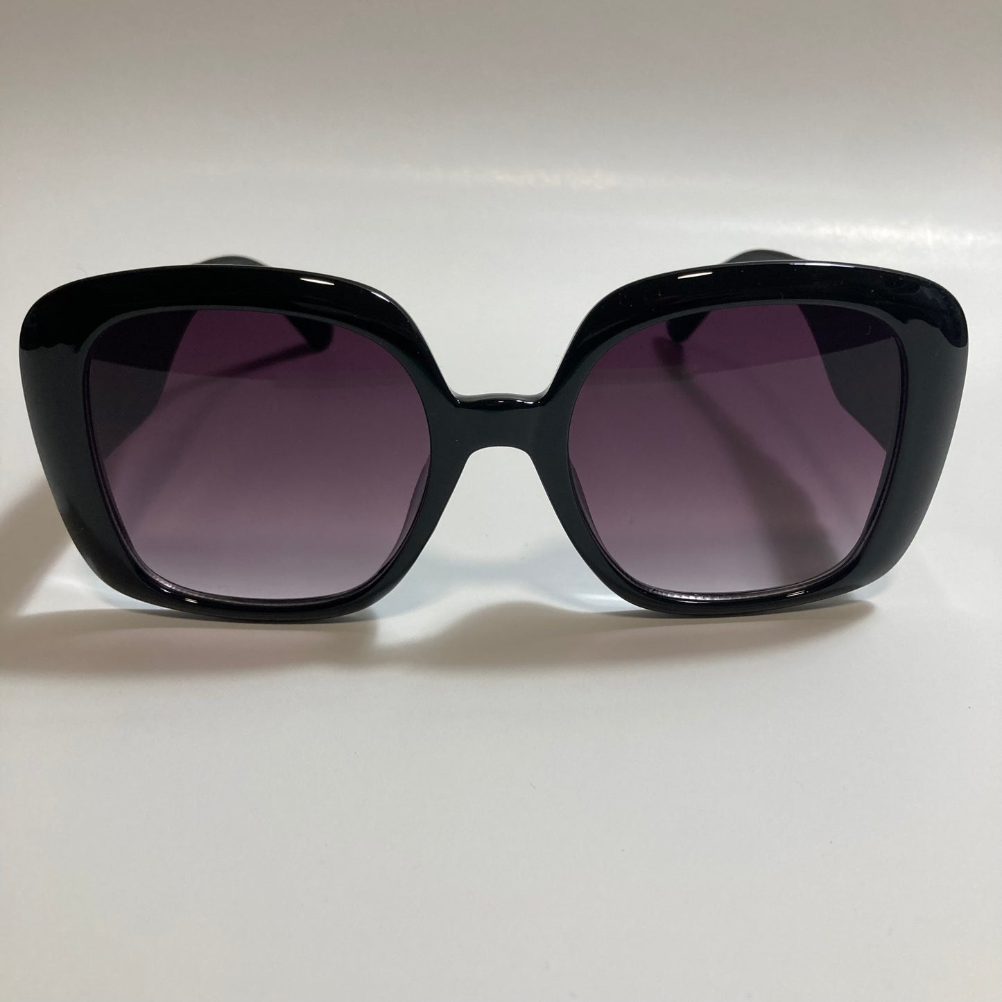 black oversize square womens sunglasses with black lenses