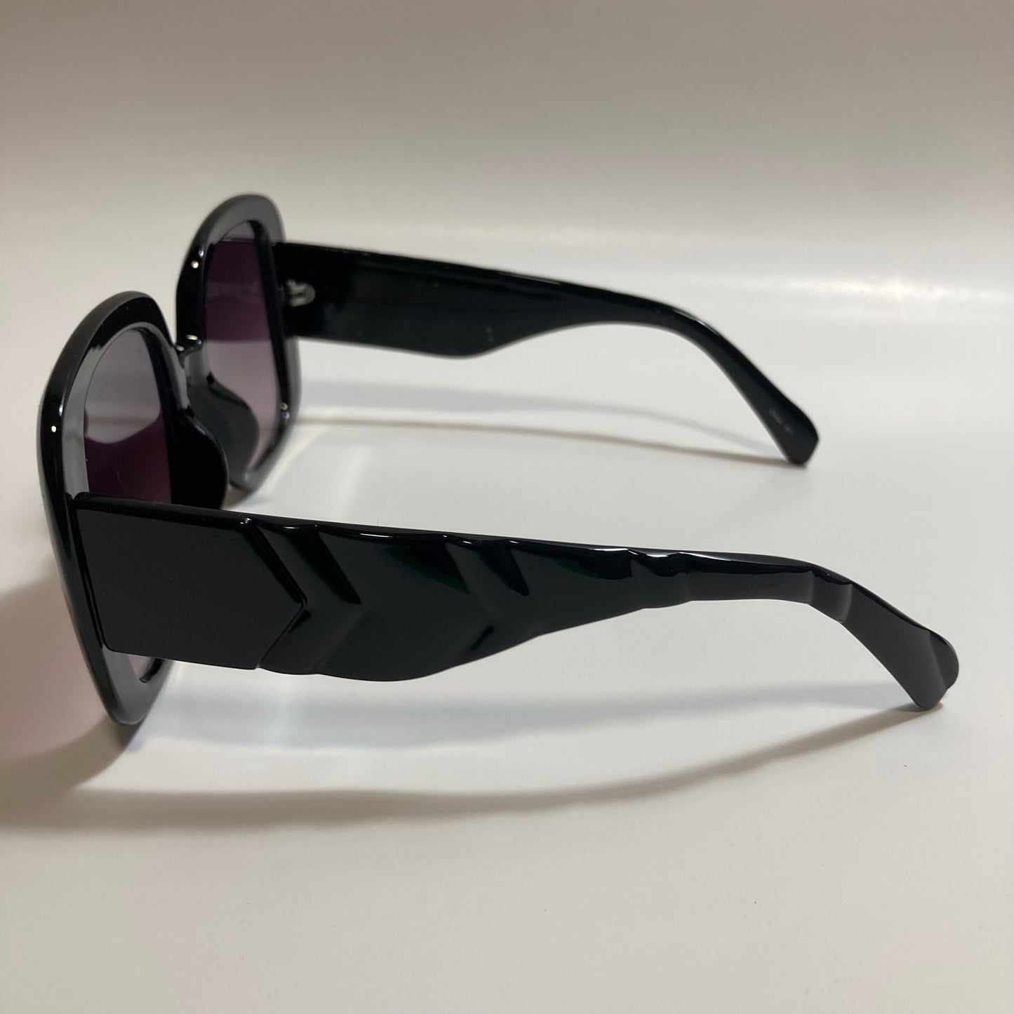 black oversize square womens sunglasses with black lenses
