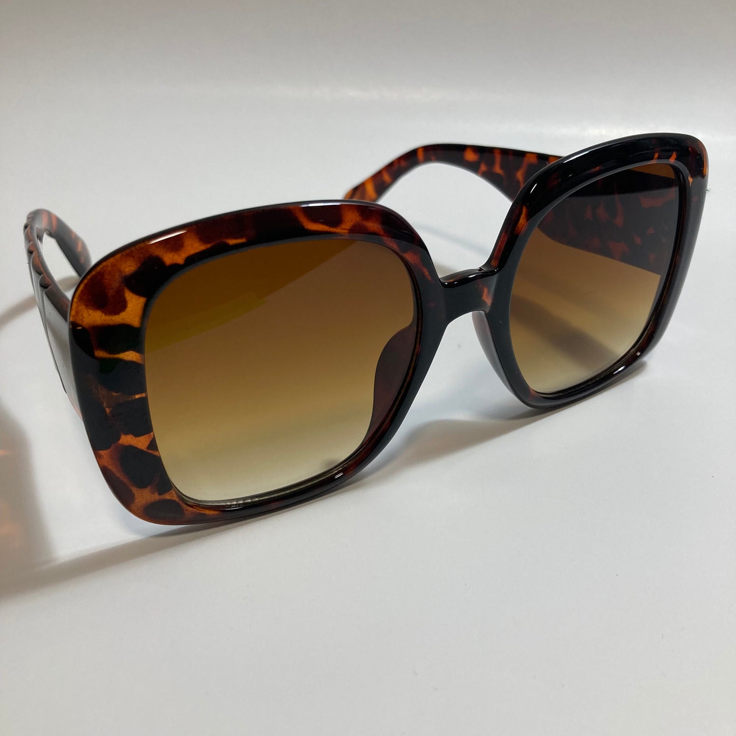 brown oversize square womens sunglasses with brown lenses