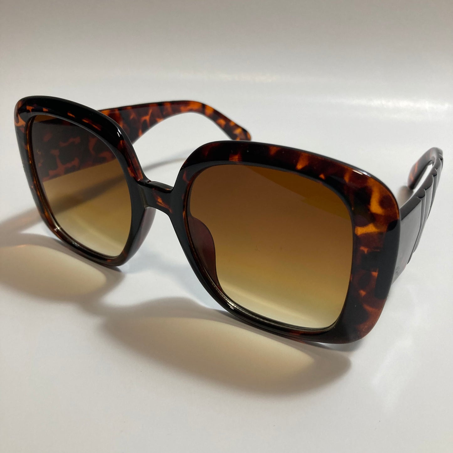 brown oversize square womens sunglasses with brown lenses