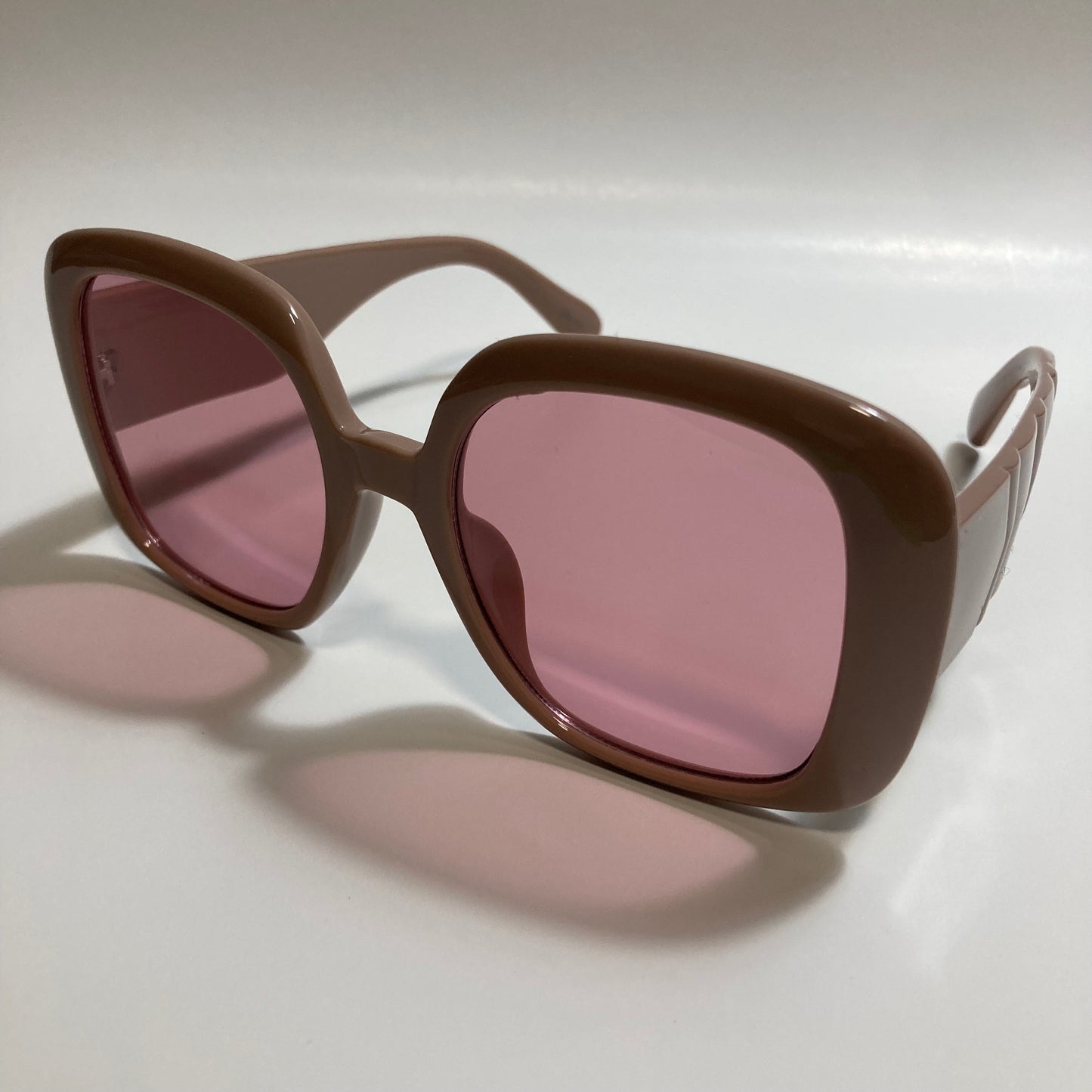 pink oversize square womens sunglasses with pink lenses