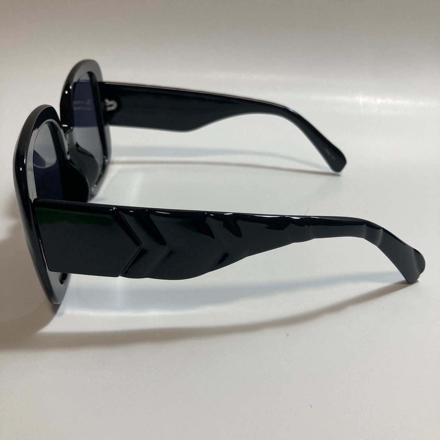 black oversize square womens sunglasses with black lenses