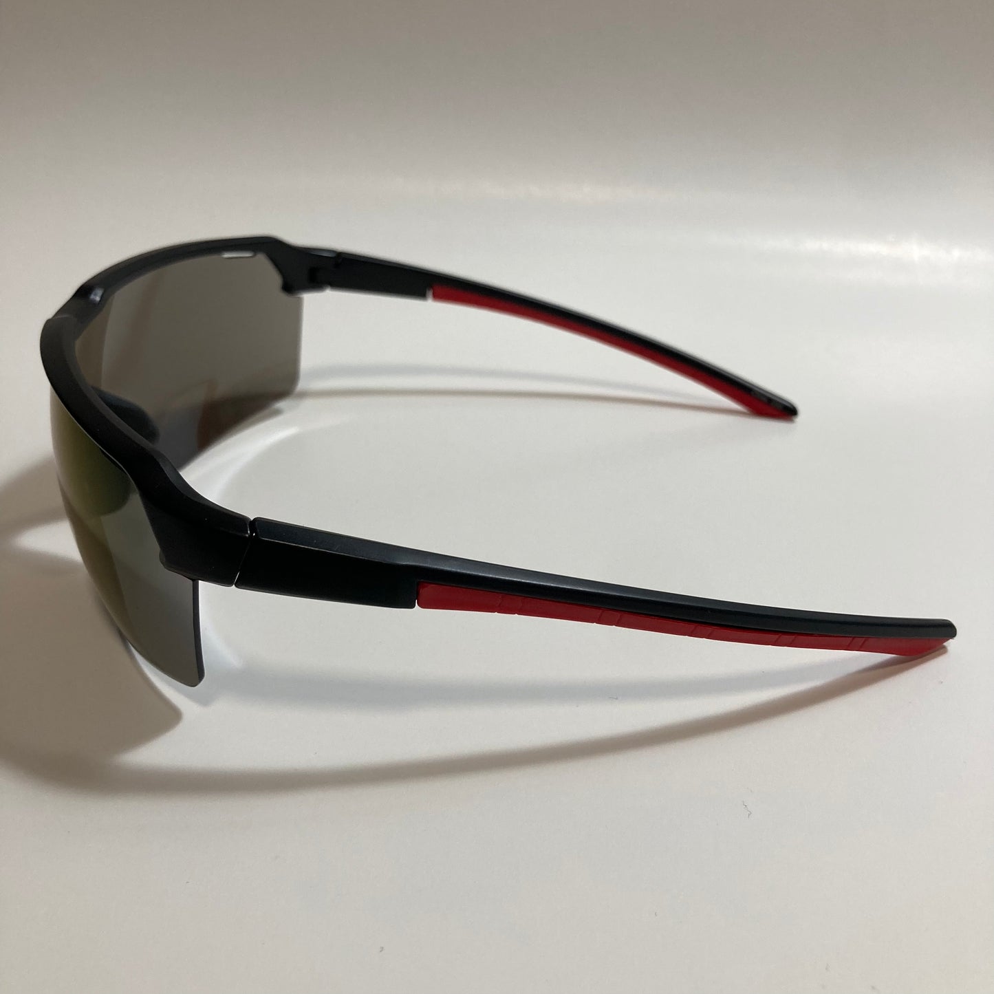 mens blue and black mirrored baseball sunglasses