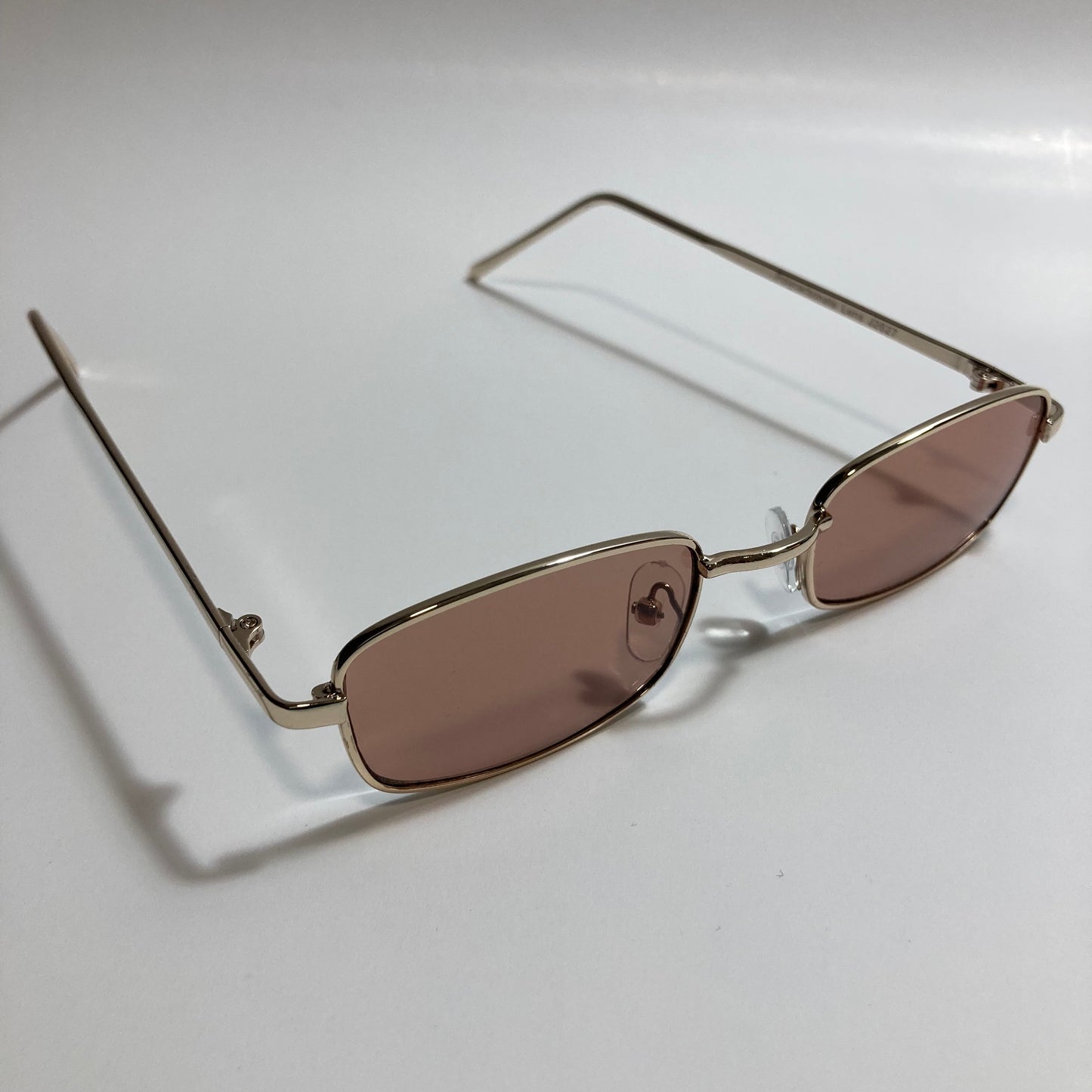 mens and womens gold and brown square sunglasses