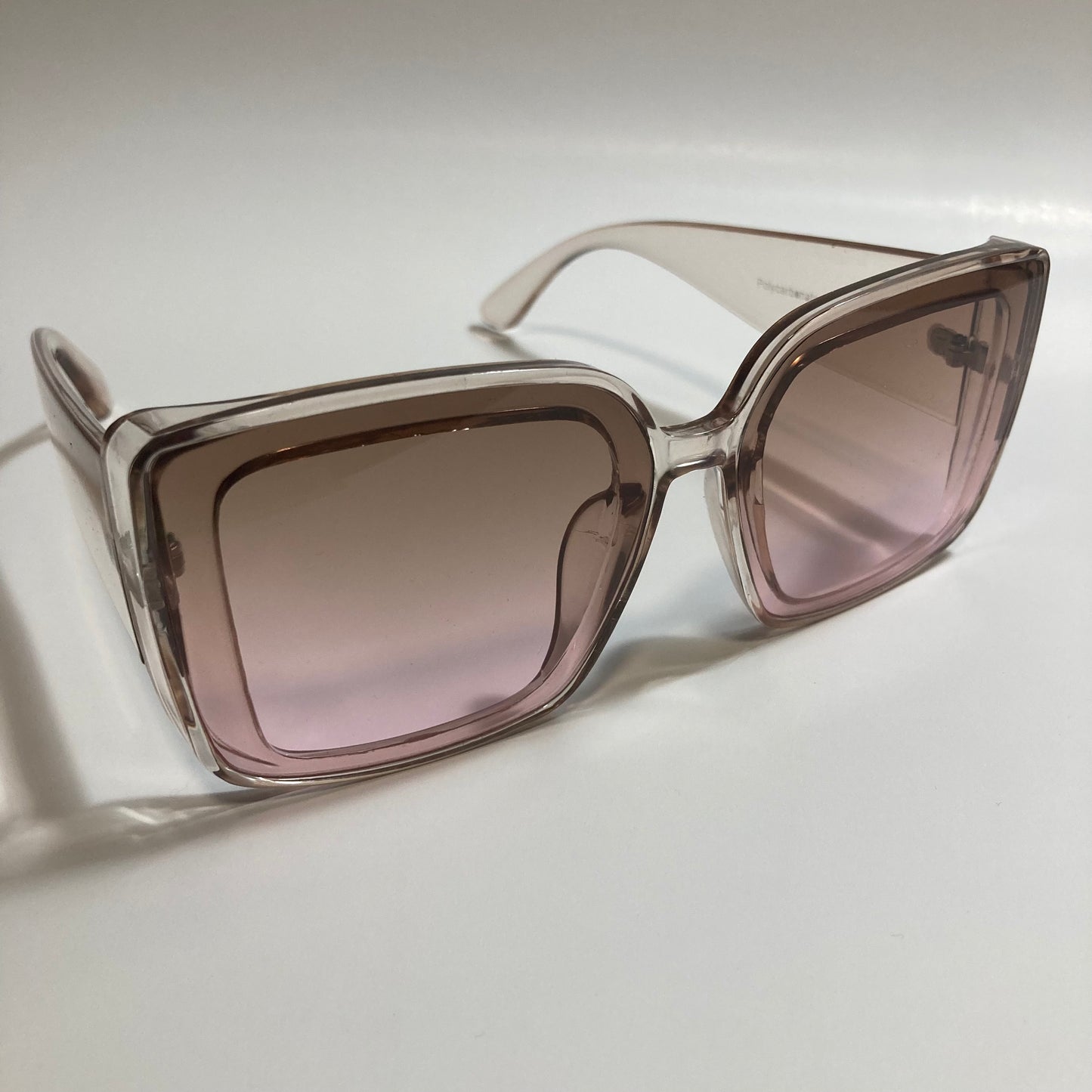 womens pink and brown oversize square sunglasses