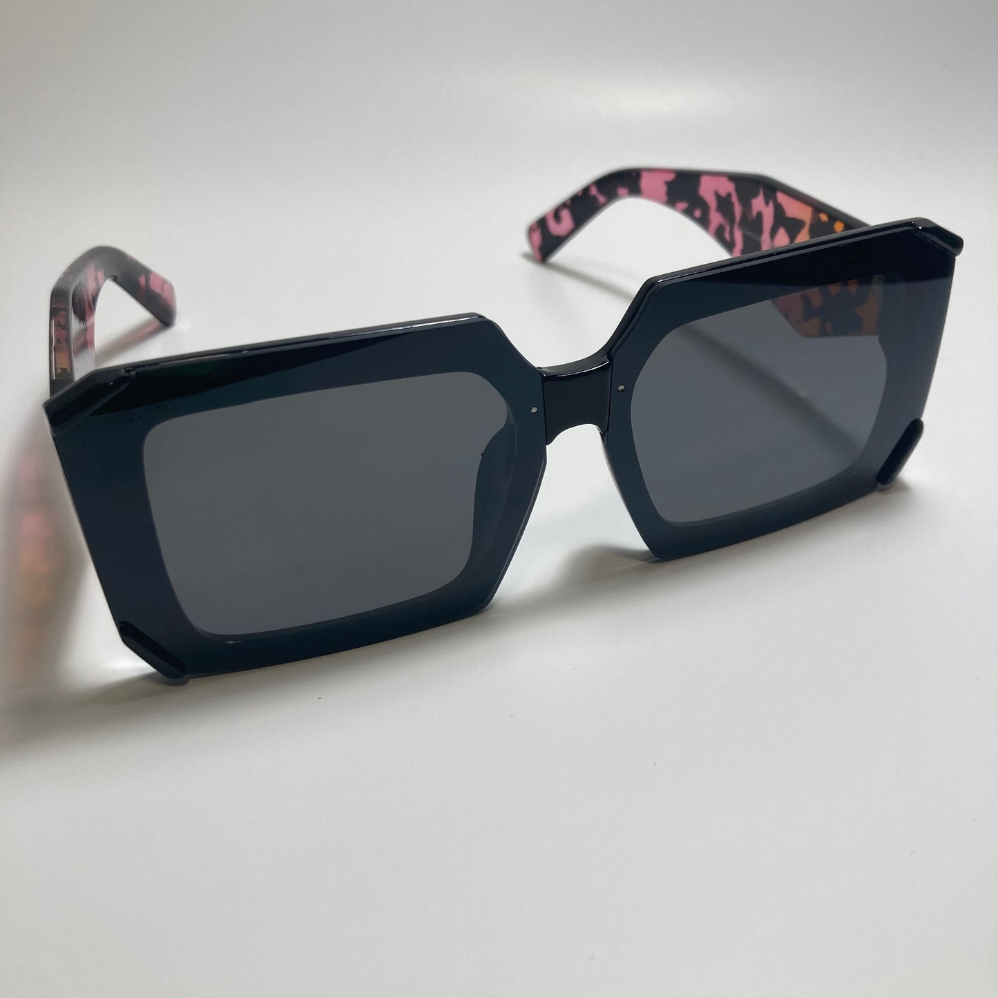 black and pink square womens sunglasses