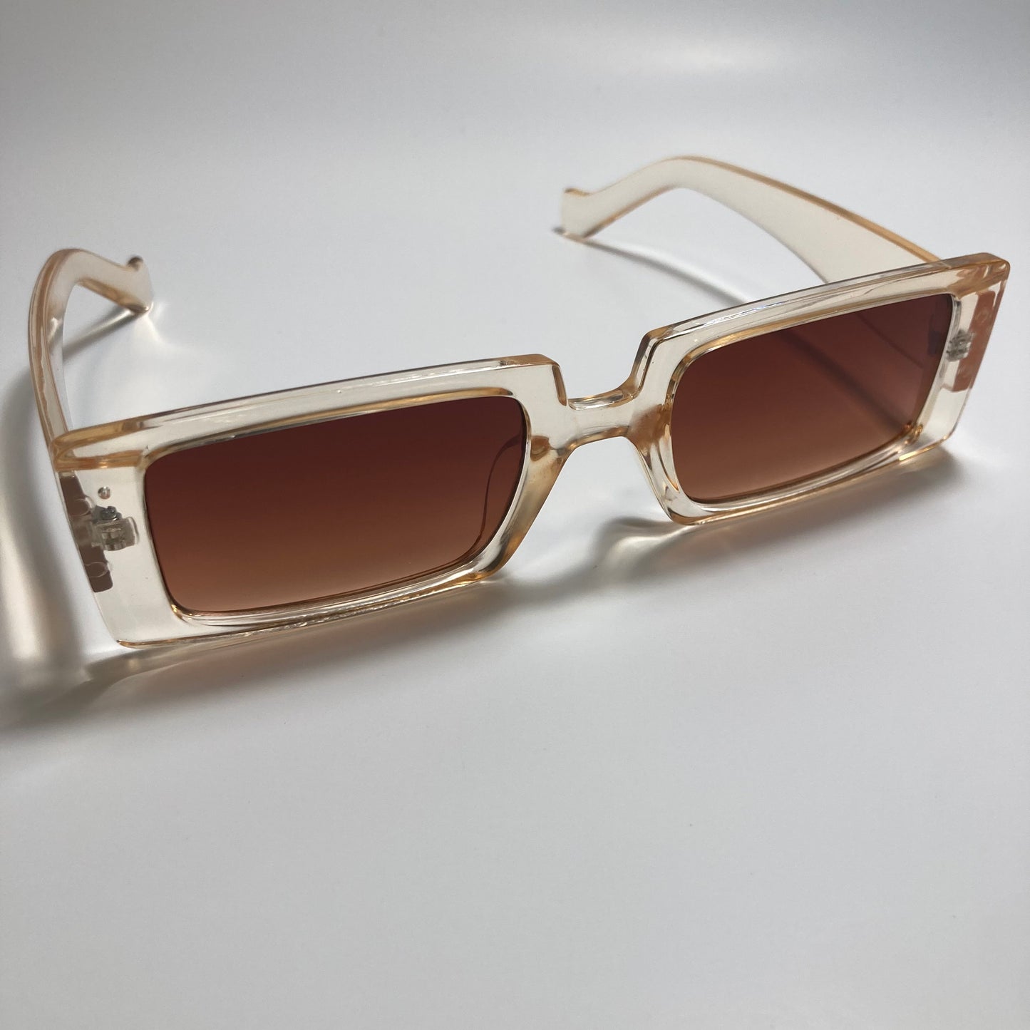 mens and womens tan and brown square y2k sunglasses
