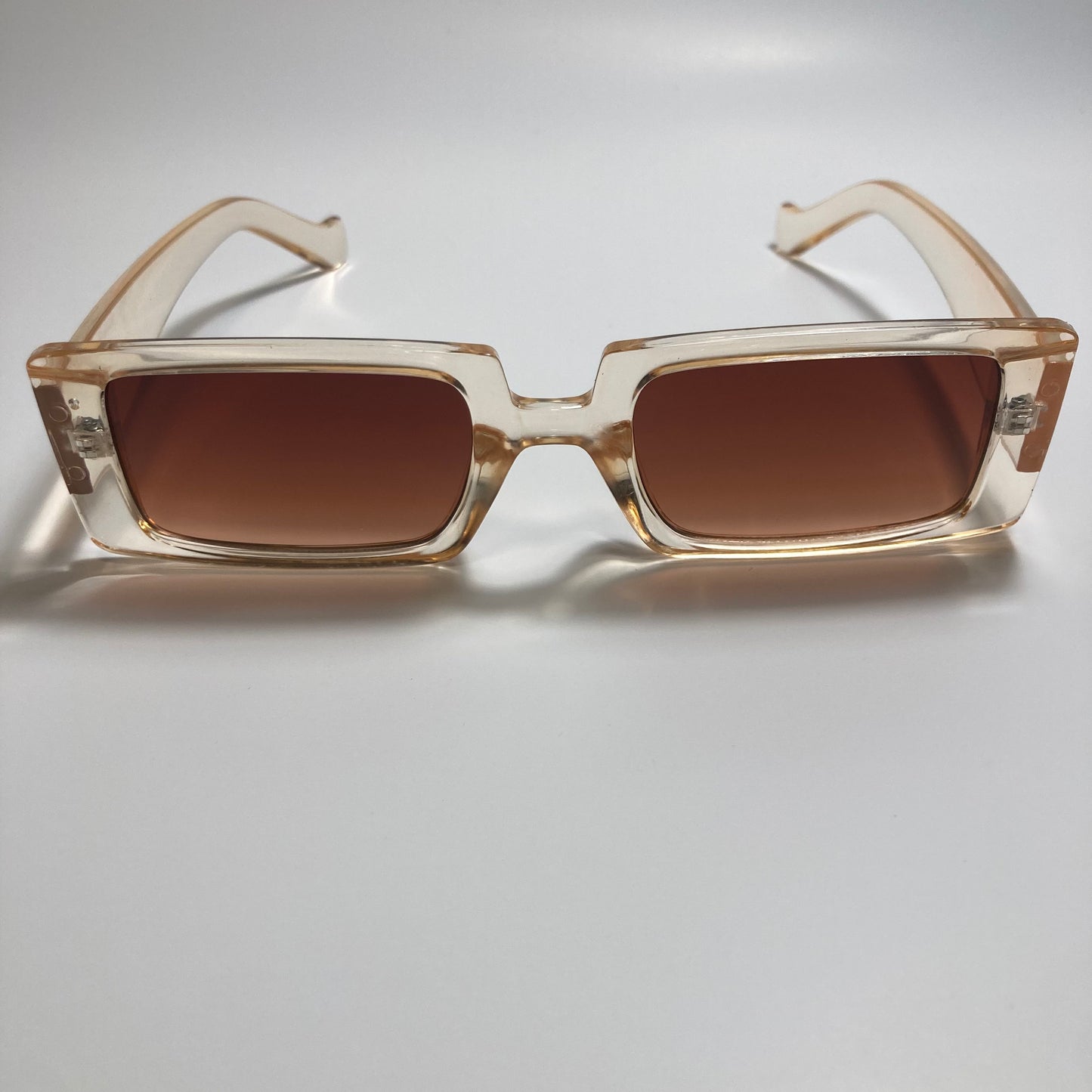 mens and womens tan and brown square y2k sunglasses