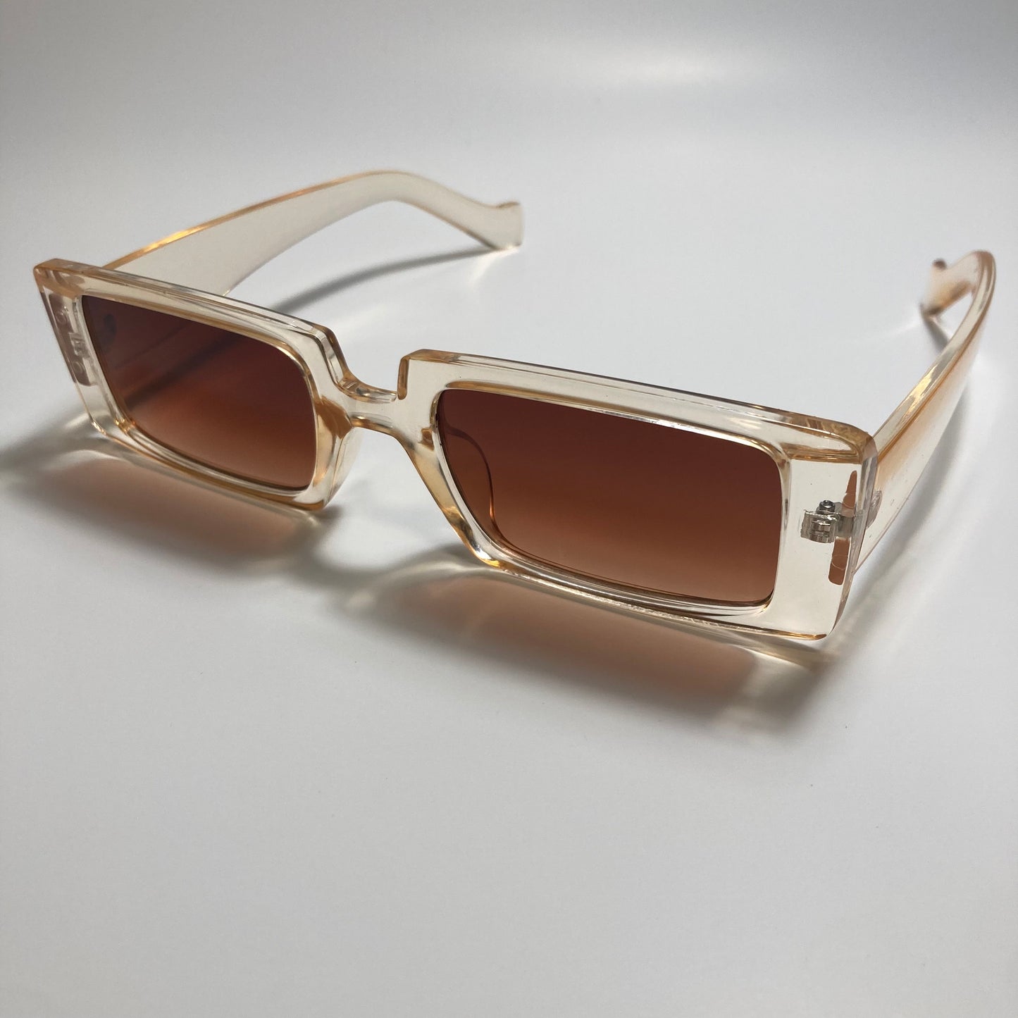 mens and womens tan and brown square y2k sunglasses