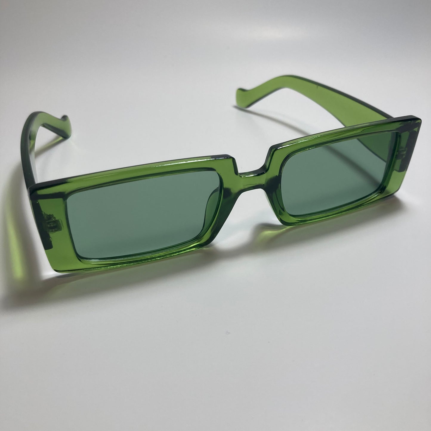 mens and womens green square y2k sunglasses