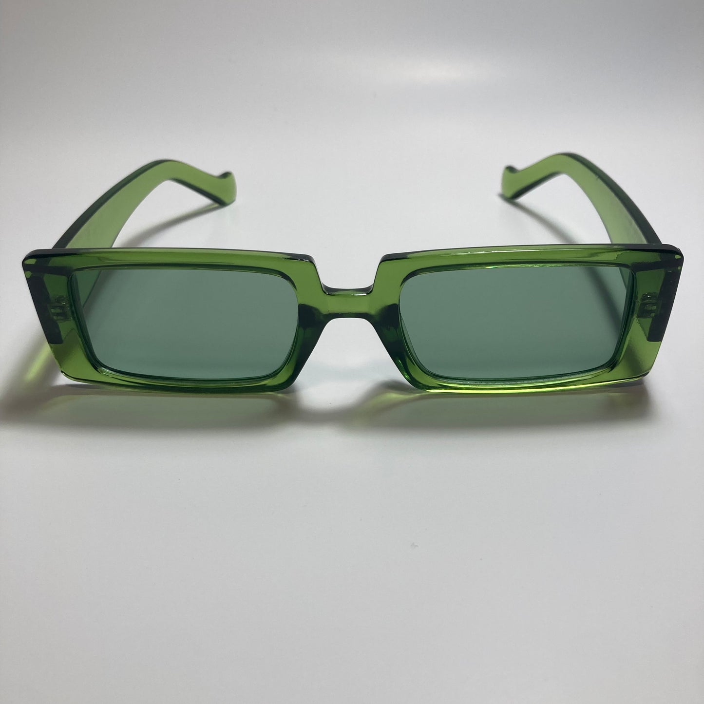 mens and womens green square y2k sunglasses