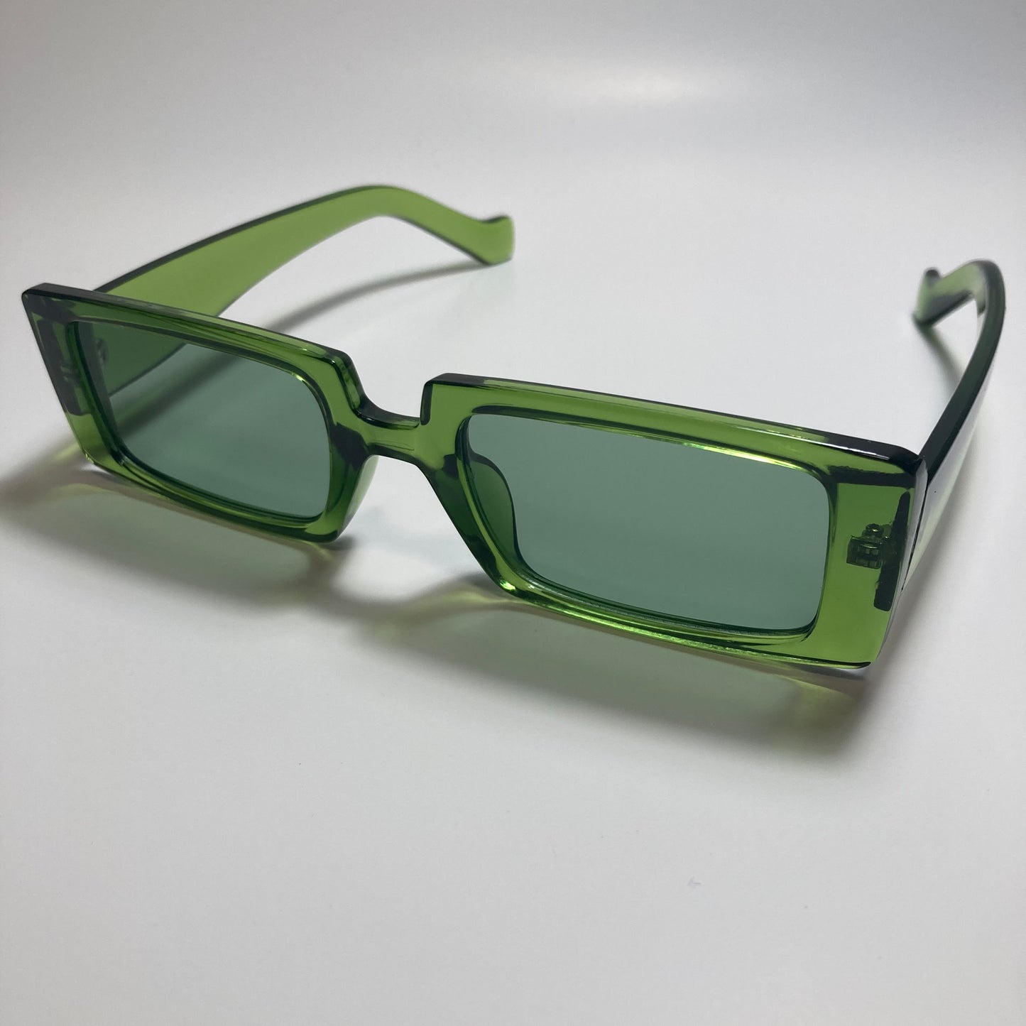 mens and womens green square y2k sunglasses