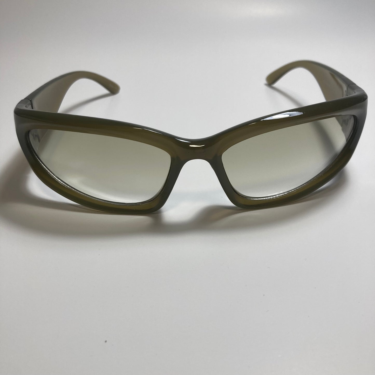 mens and womens green wrap around sunglasses