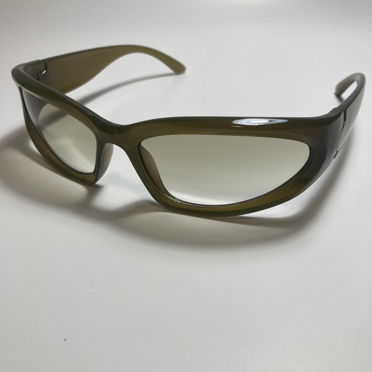 mens and womens green wrap around sunglasses