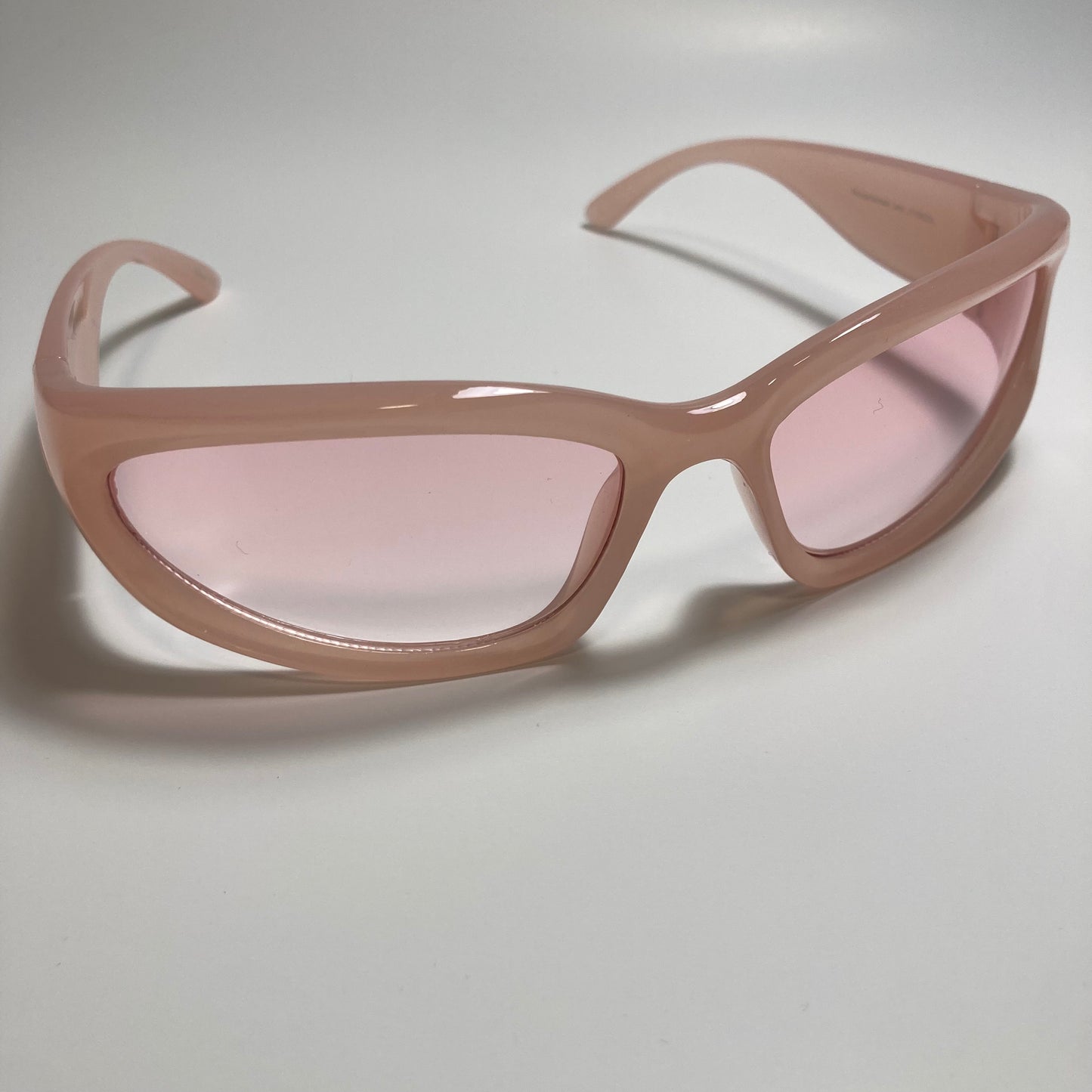 mens and womens pink wrap around sunglasses