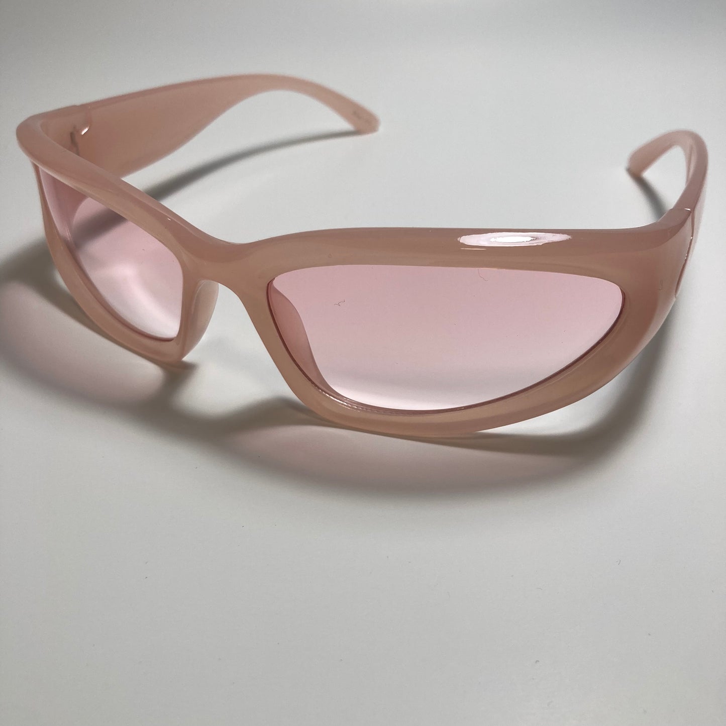 mens and womens pink wrap around sunglasses