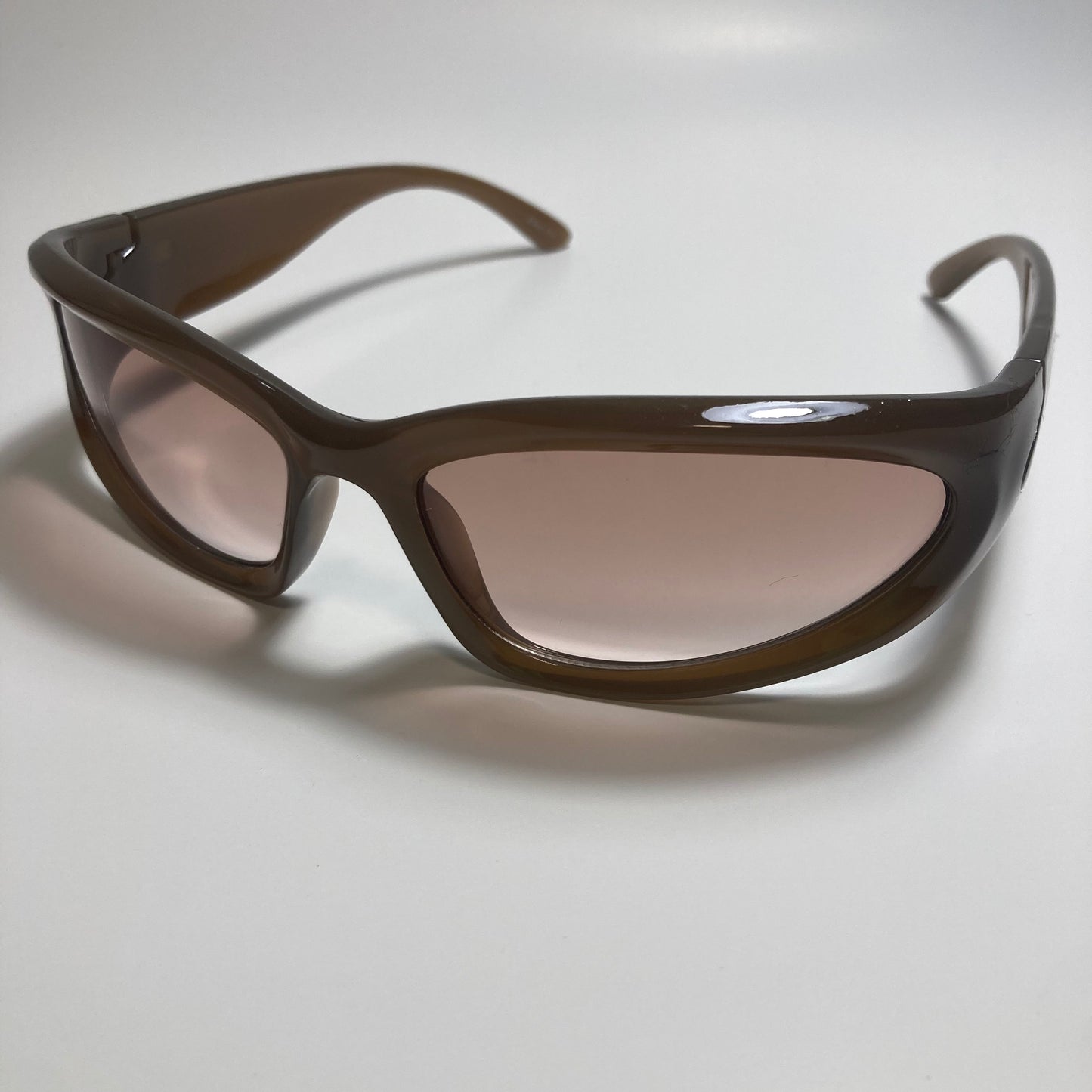 mens and womens brown wrap around sunglasses