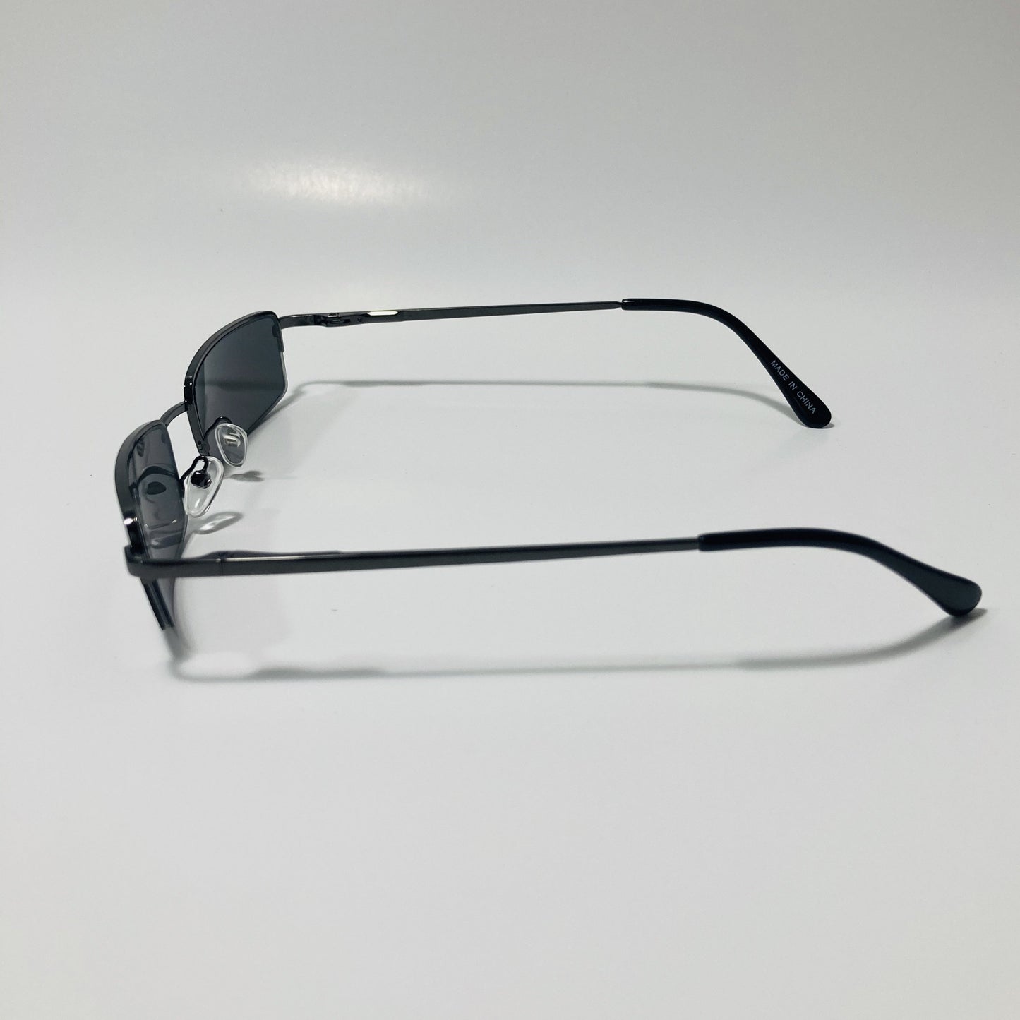 womens and mens black metal square sunglasses