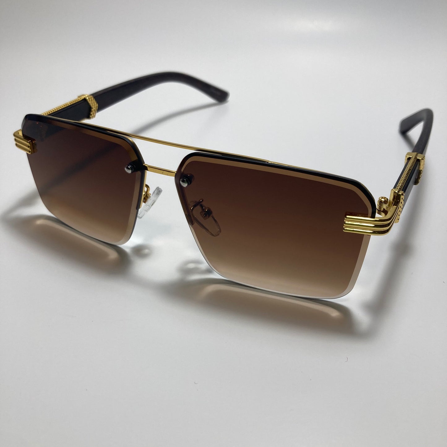womens brown and gold aviator sunglasses