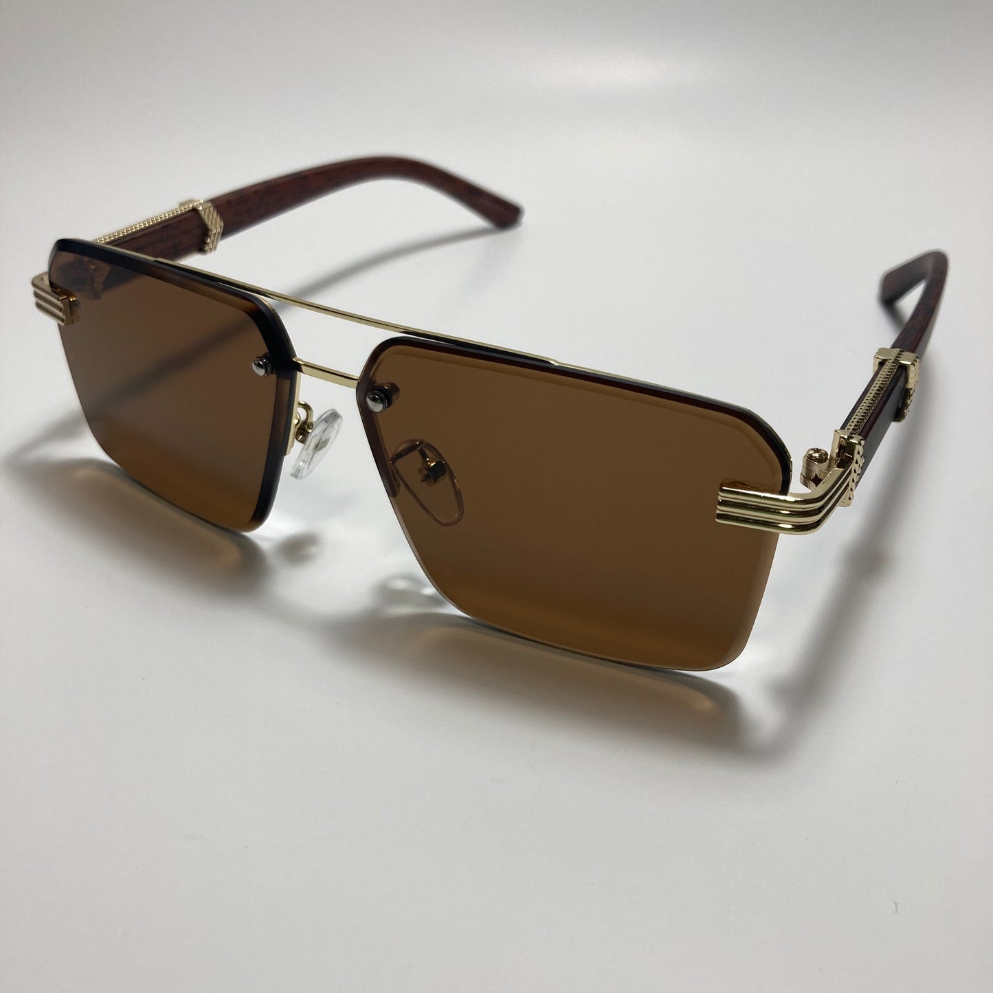 womens brown and gold aviator sunglasses