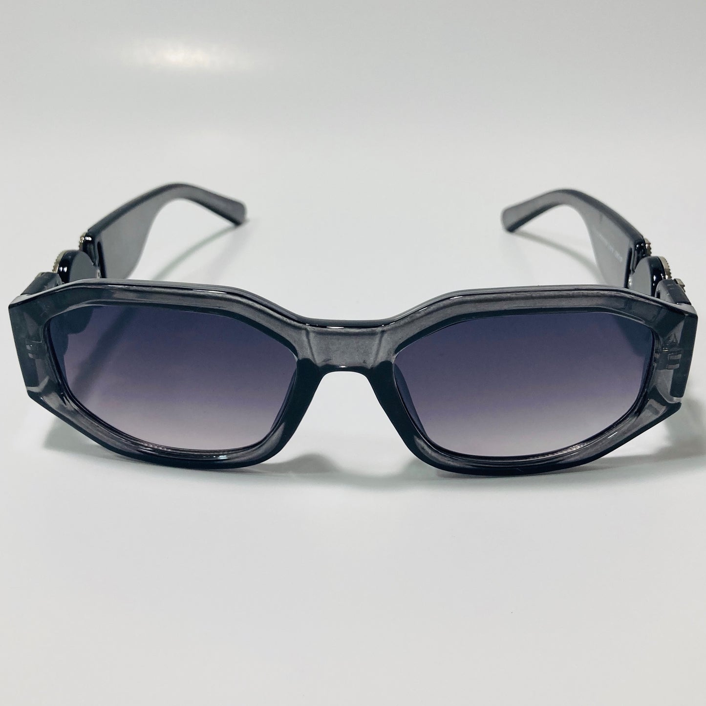 mens and womens gray and silver biggie sunglasses