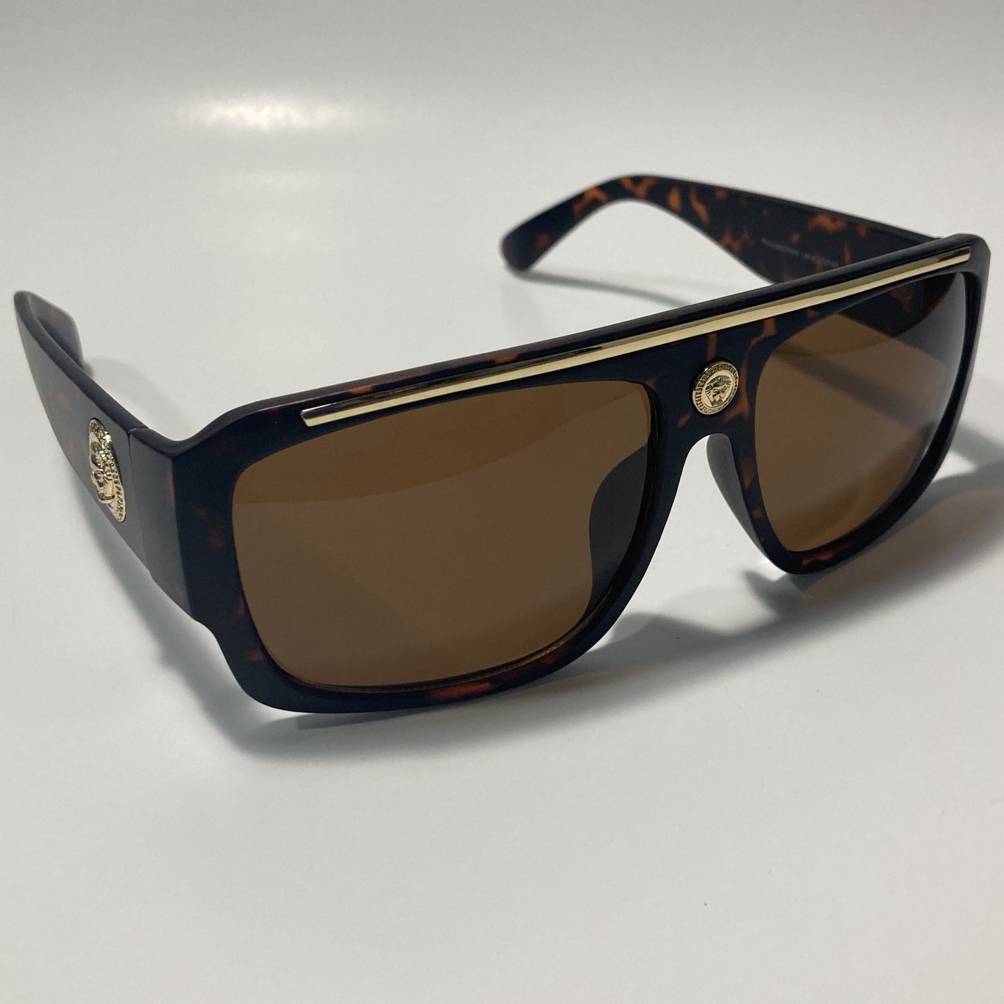 mens and womens brown square sunglasses