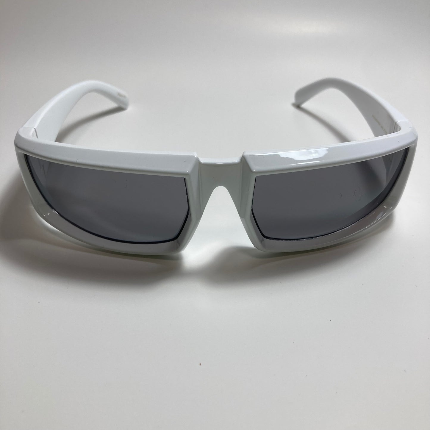 mens and womens white and black wrap around sunglasses