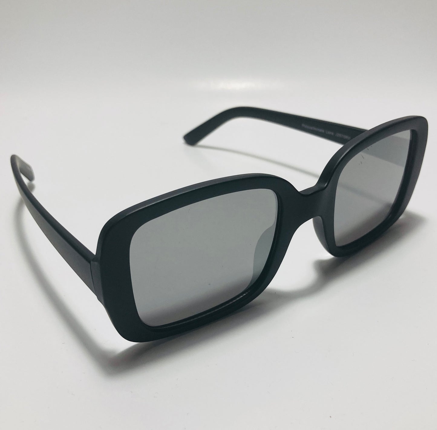 womens black and silver mirrored square sunglasses