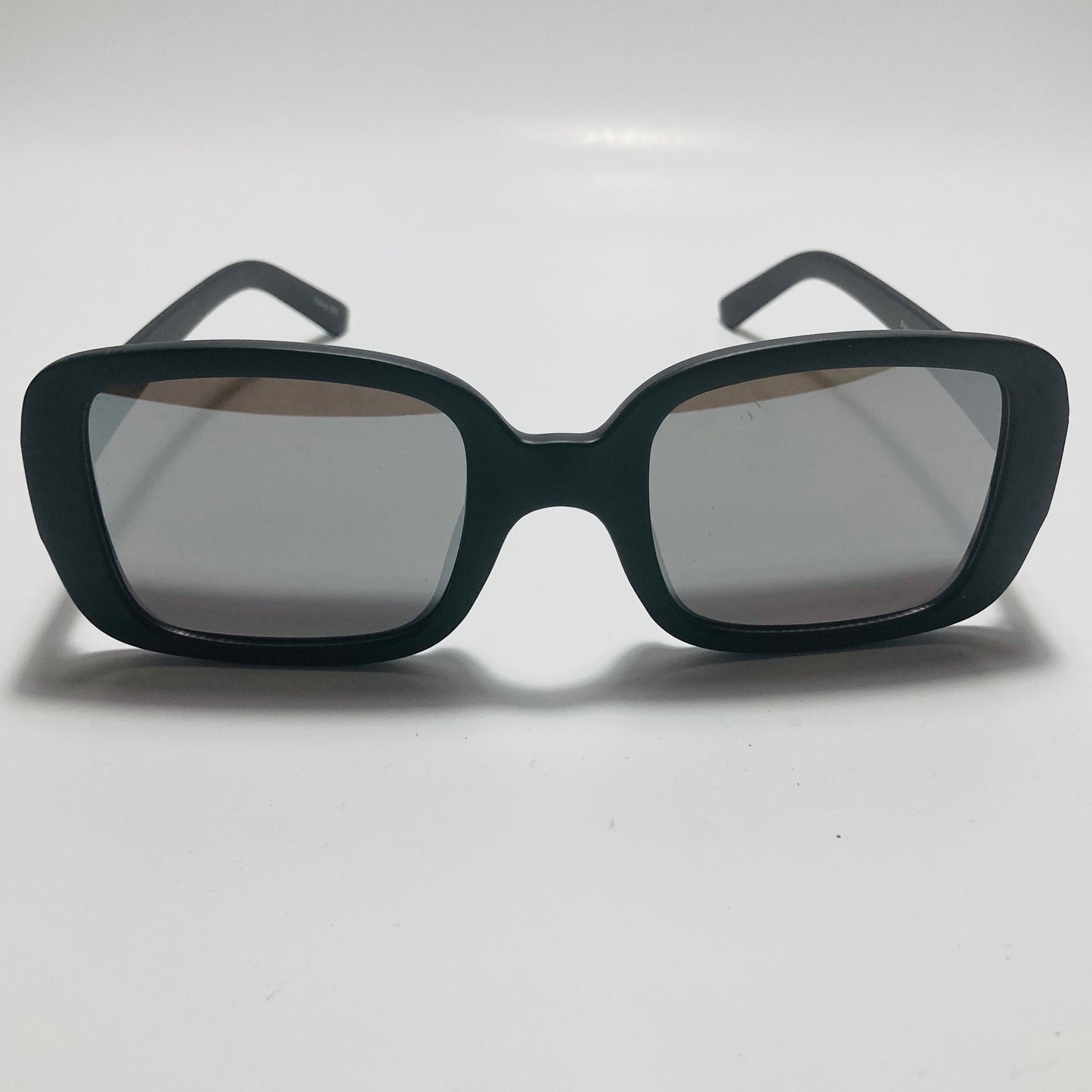 womens black and silver mirrored square sunglasses