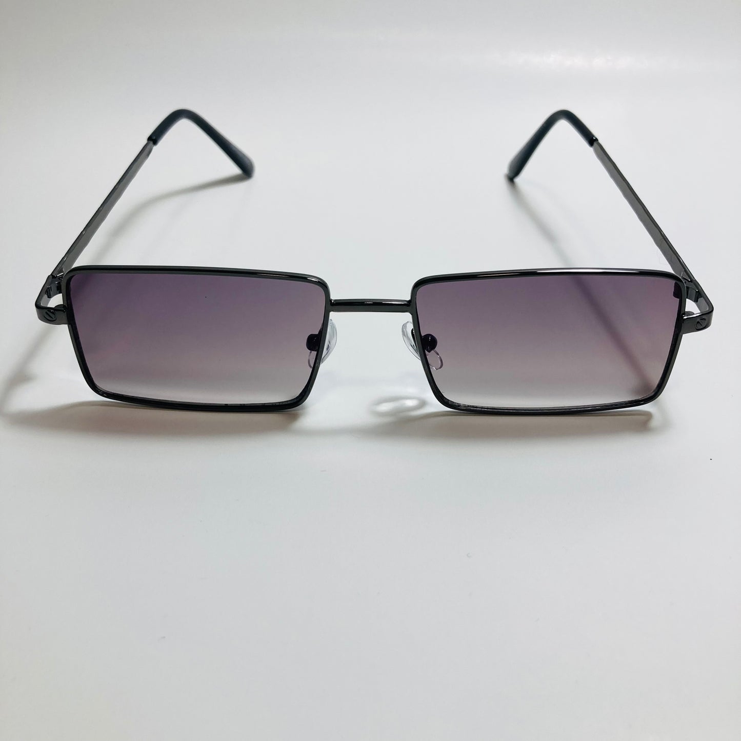 Mens and womens black sunglasses with mirrored blue lenses