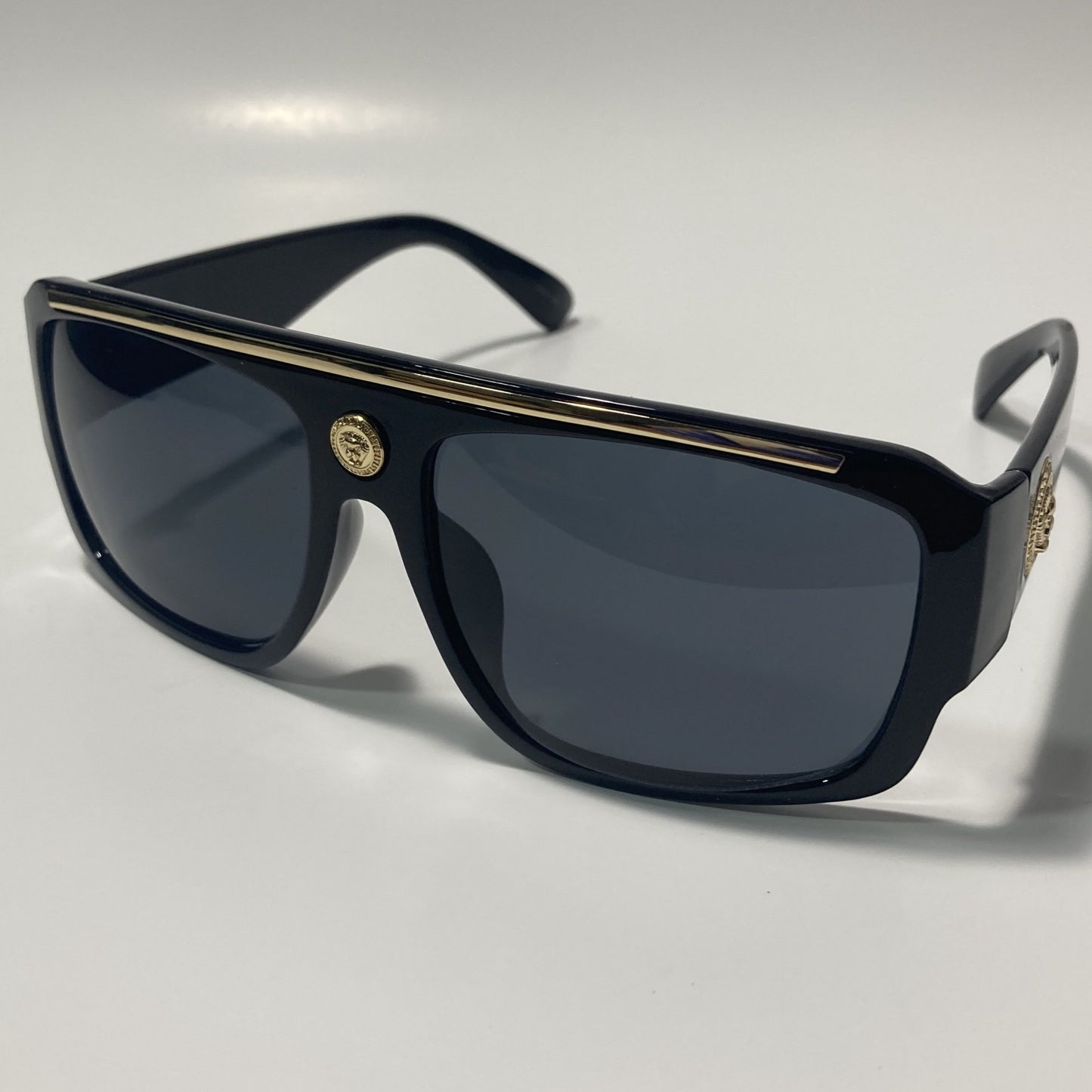 mens and womens black square sunglasses
