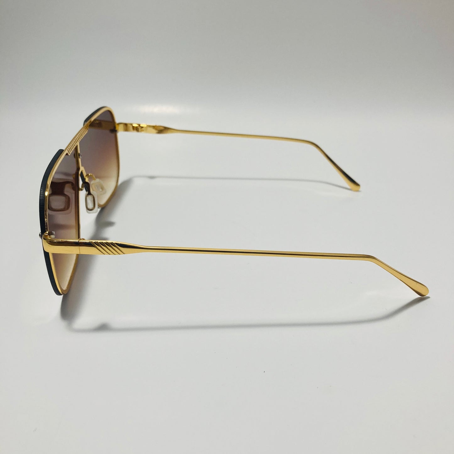 mens and womens gold and brown aviator sunglasses