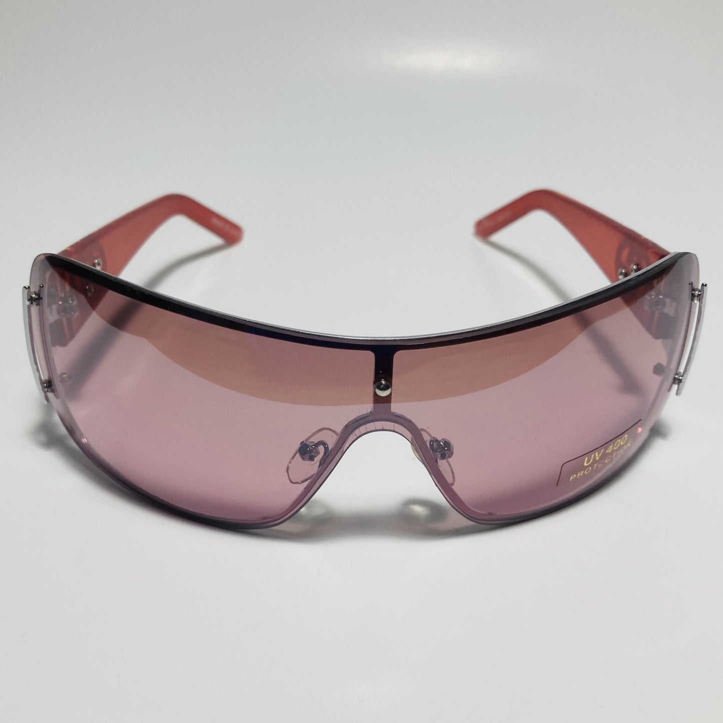 womens pink and silver shield y2k sunglasses