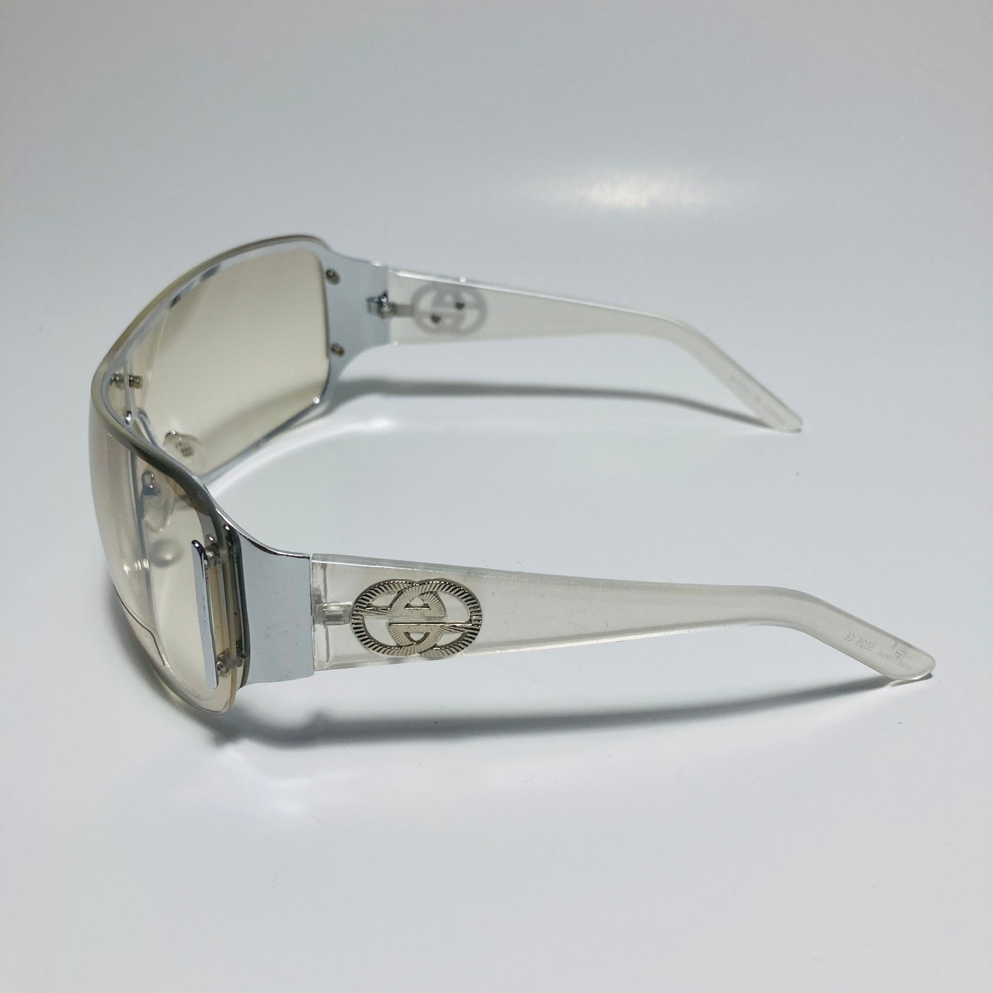 womens white and silver shield y2k sunglasses