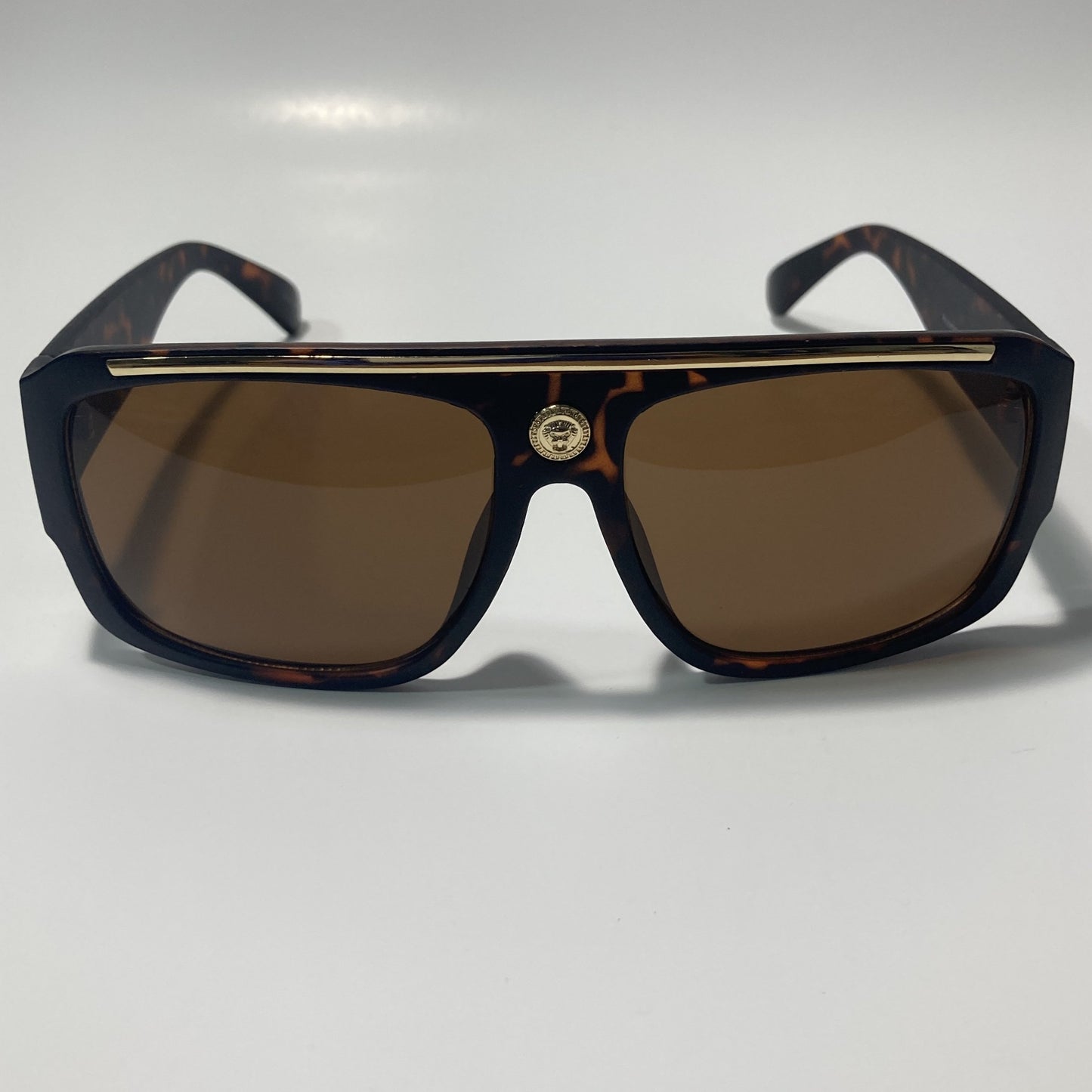 mens and womens brown square sunglasses